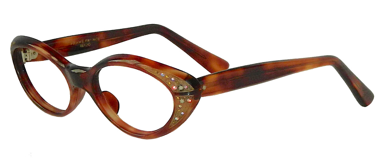 1950's rhinestone cat eye eyeglass frames