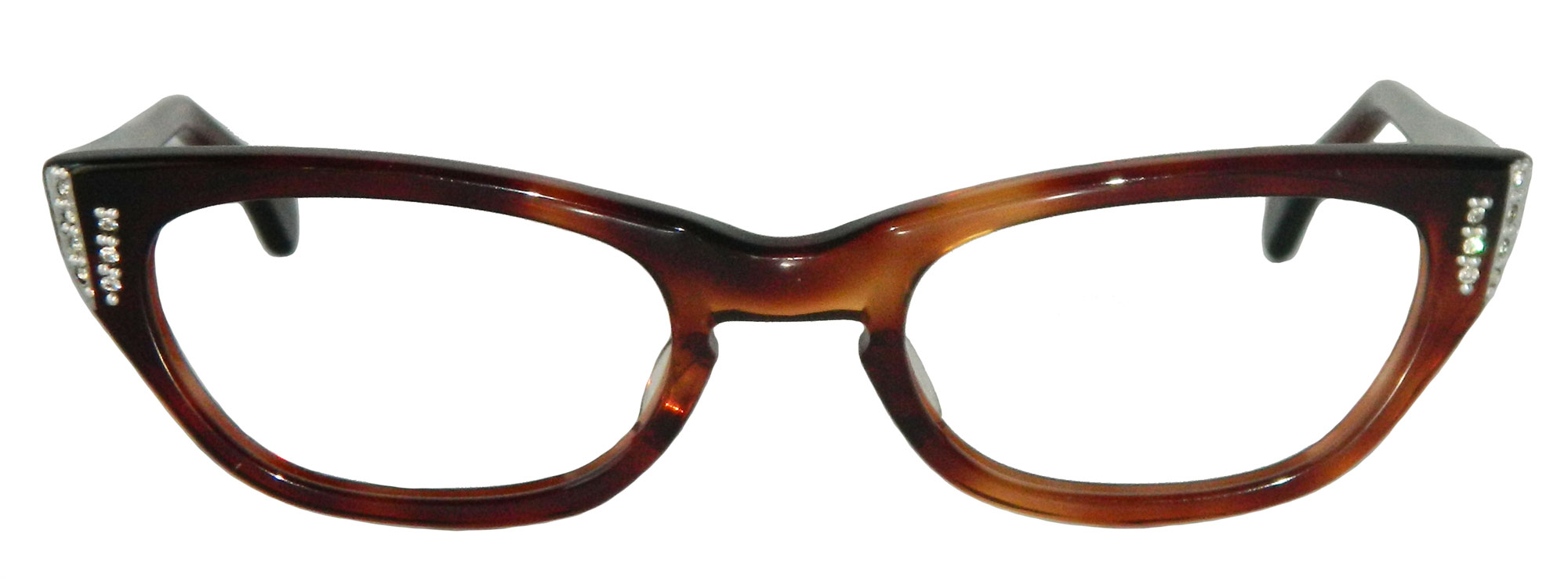 Vintage 1950s rhinestone studded cat eye eyeglasses