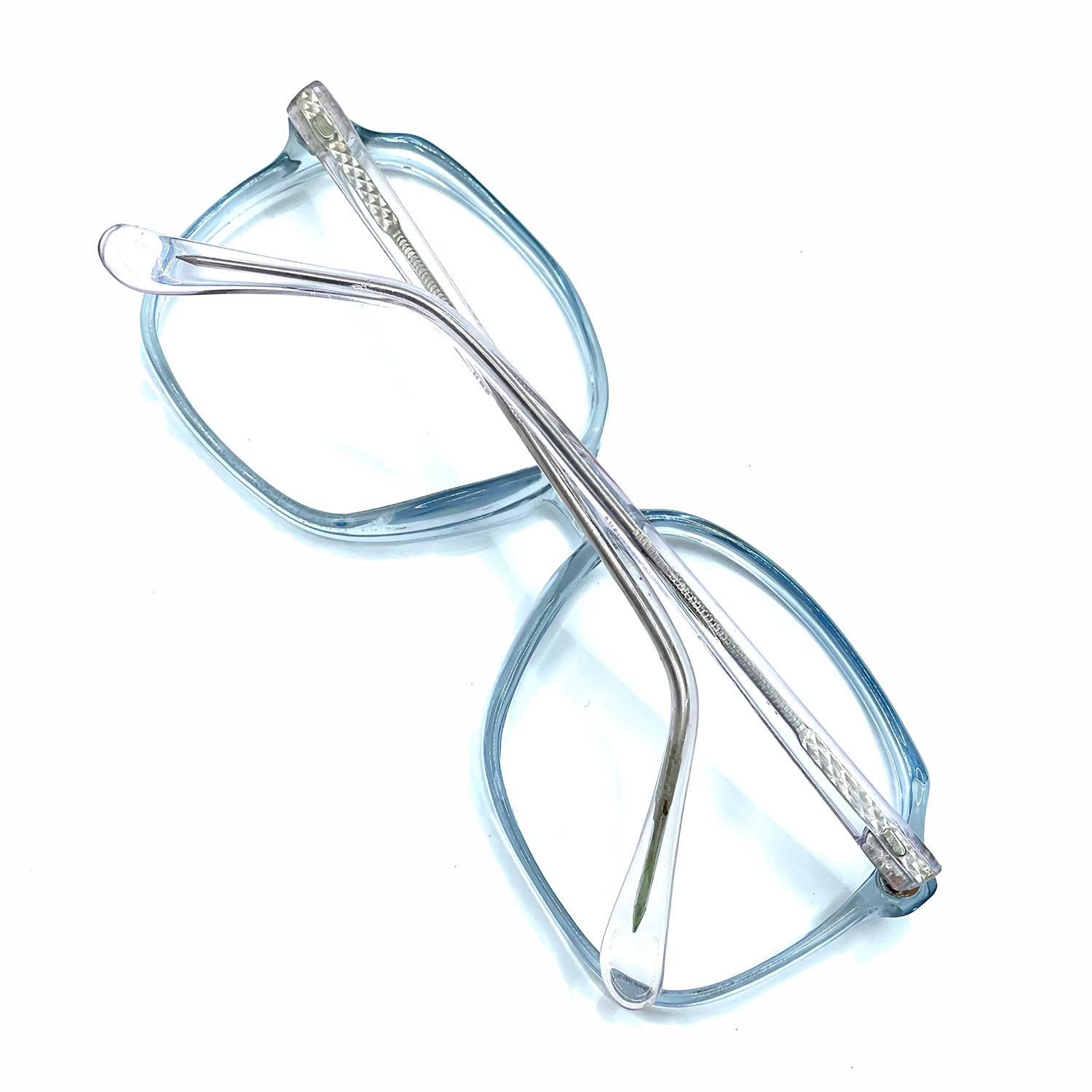 Crystal blue eyeglass frames