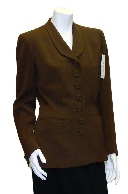 Women's 1940's brown gabardine suit jacket