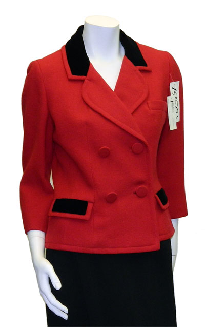 vintage red and black suit jacket