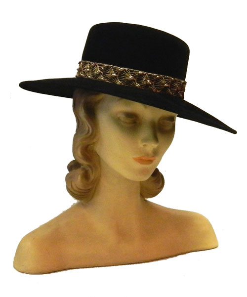 black vintage hat