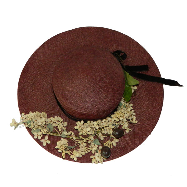 1950's brown straw hat