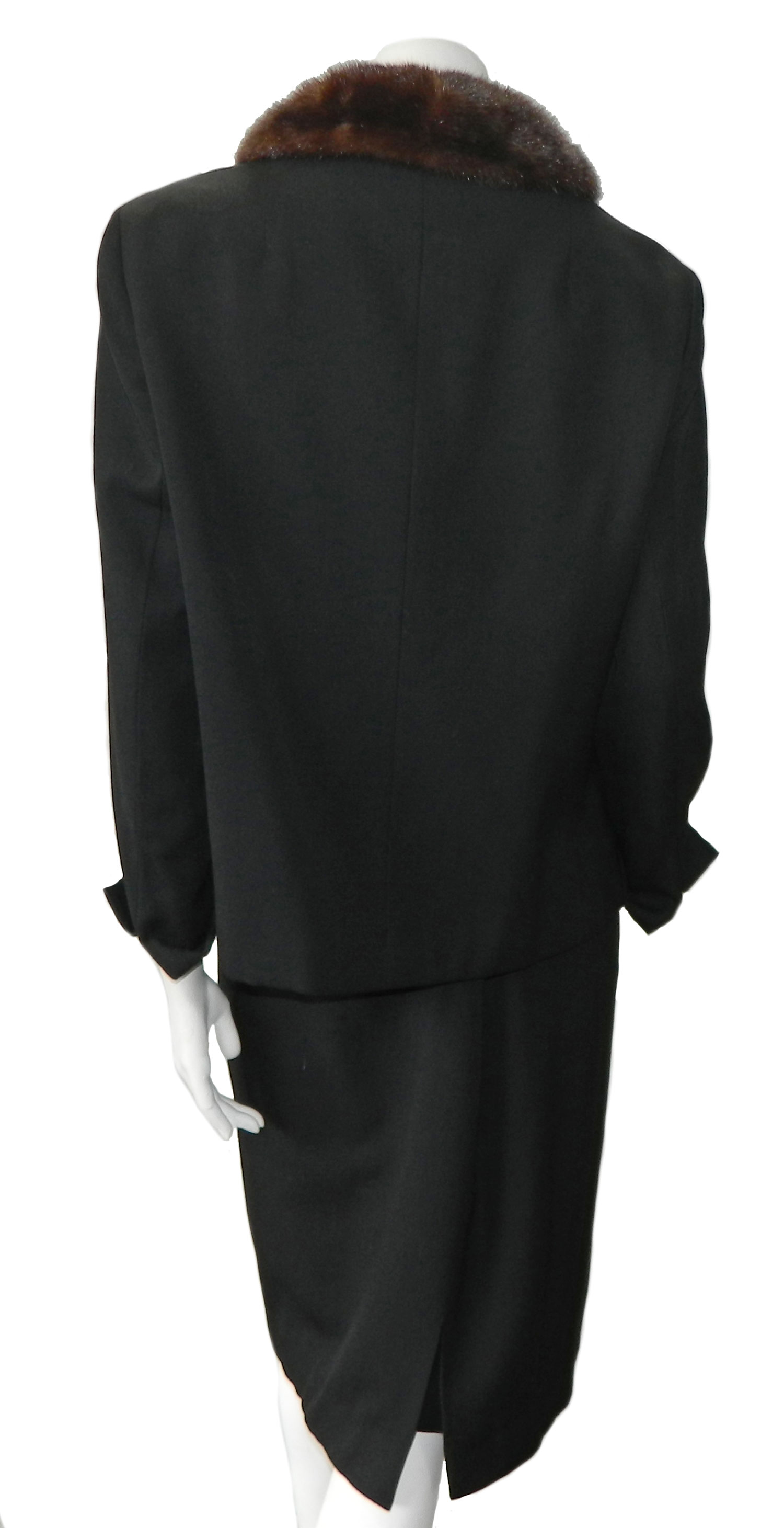 Womens black gabardine suit