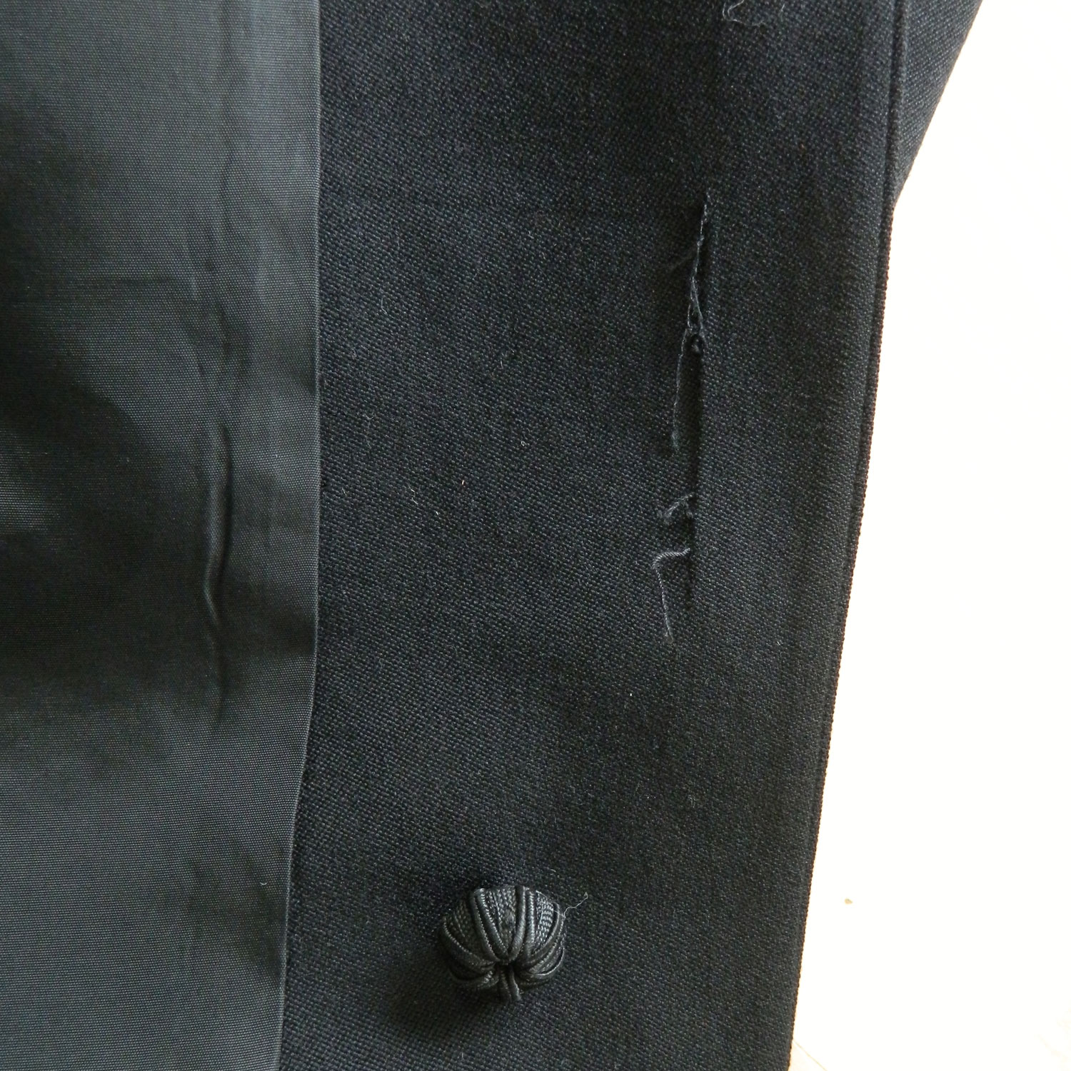 Womens black gabardine suit