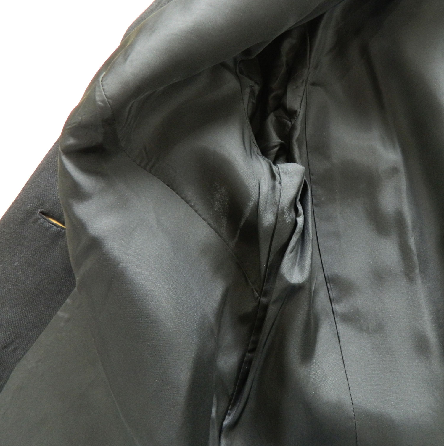 Womens black gabardine suit