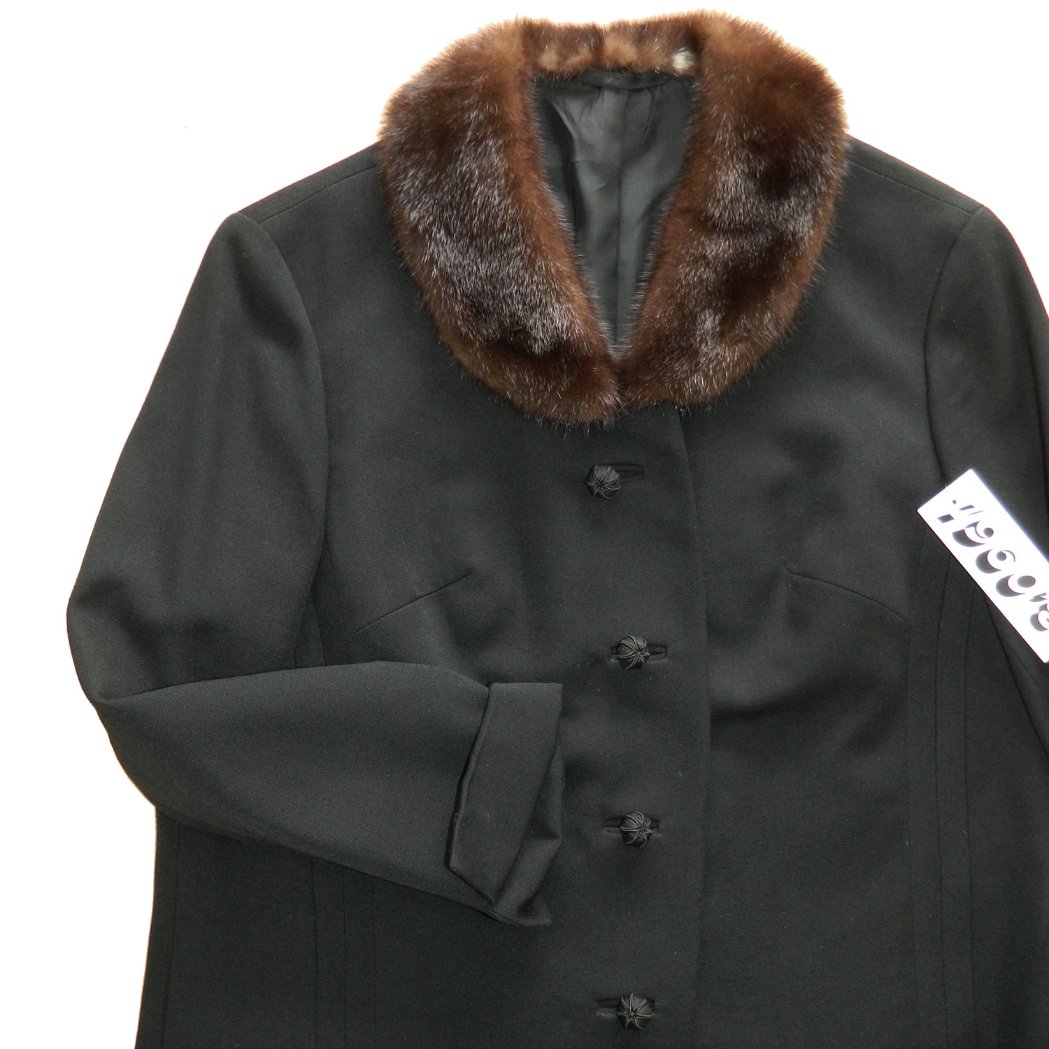 Womens black gabardine suit