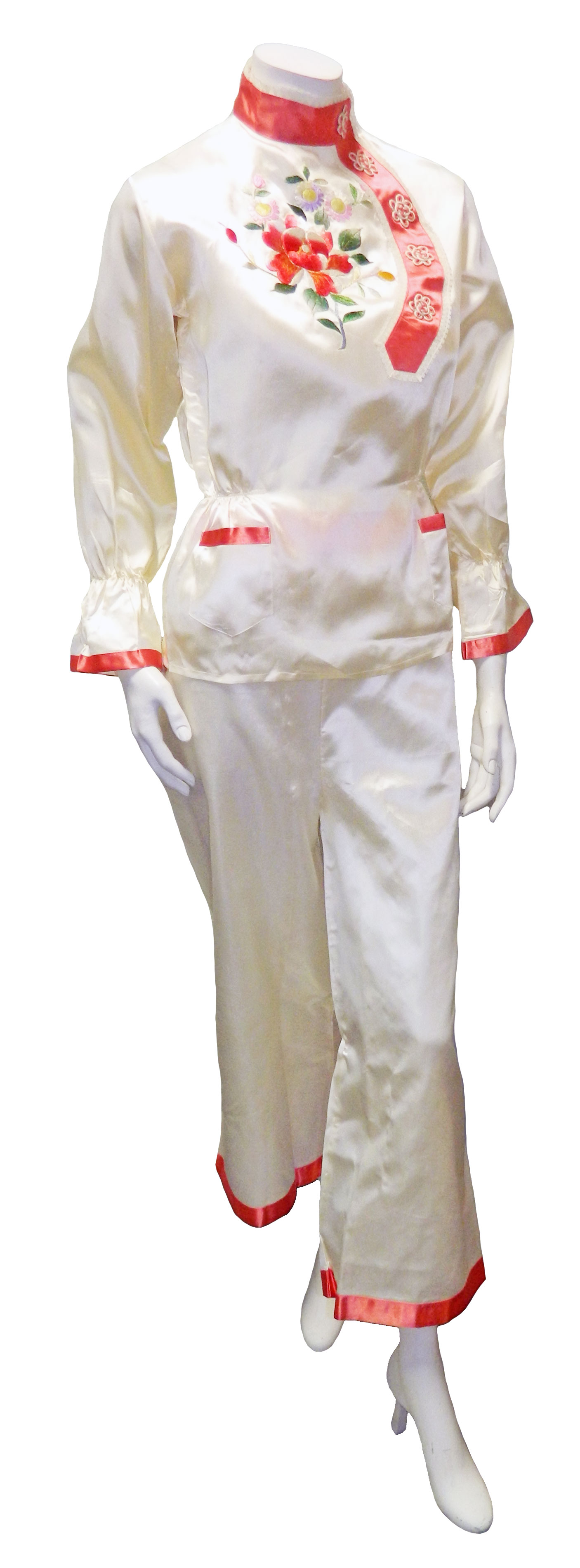 Satin Chinese loungewear suit