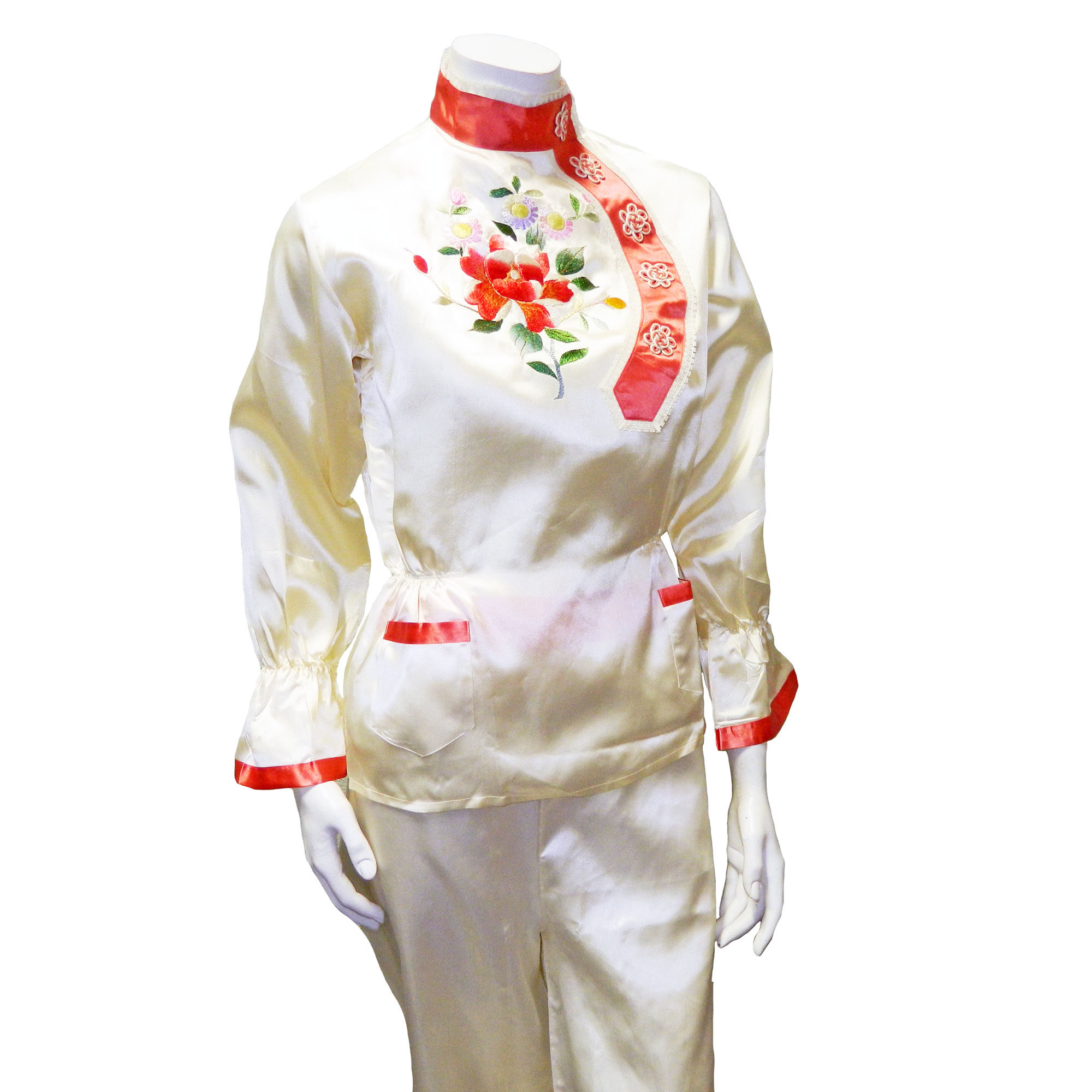 Satin Chinese loungewear suit