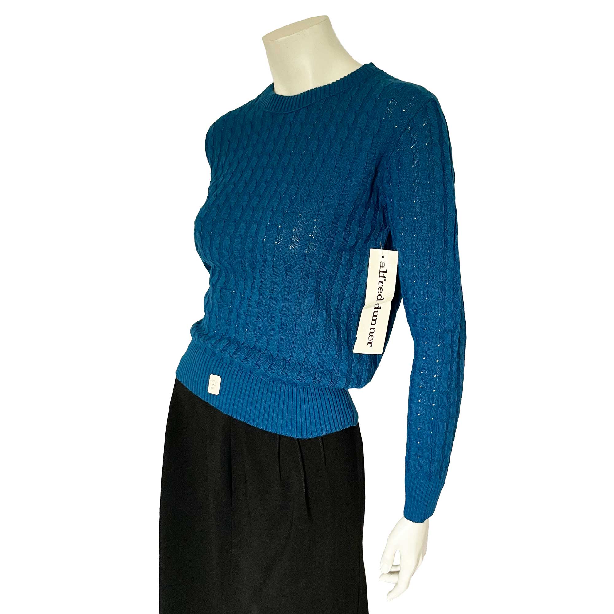 Vintage Cerulean Cable Knit Sweater