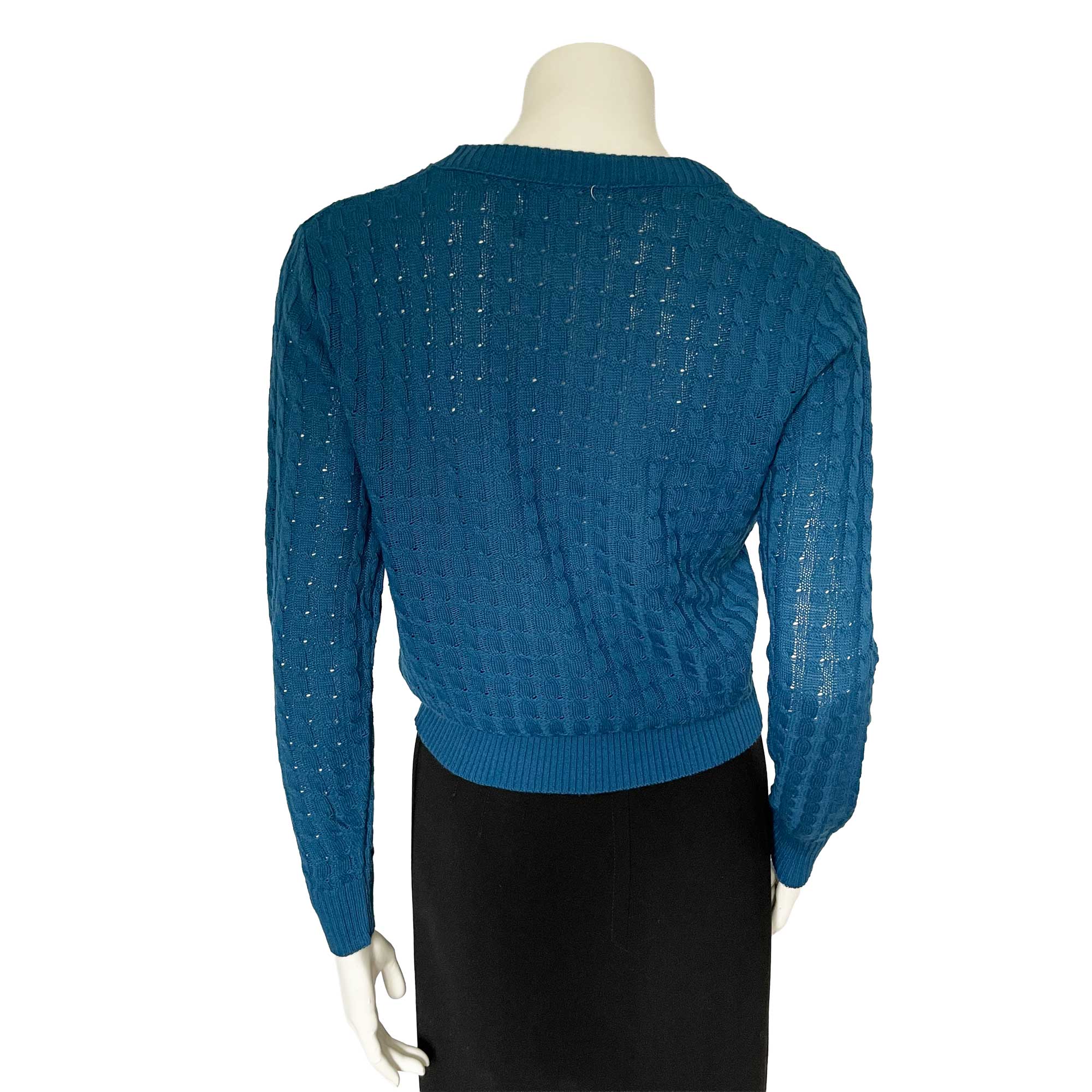 Vintage Cerulean Cable Knit Sweater