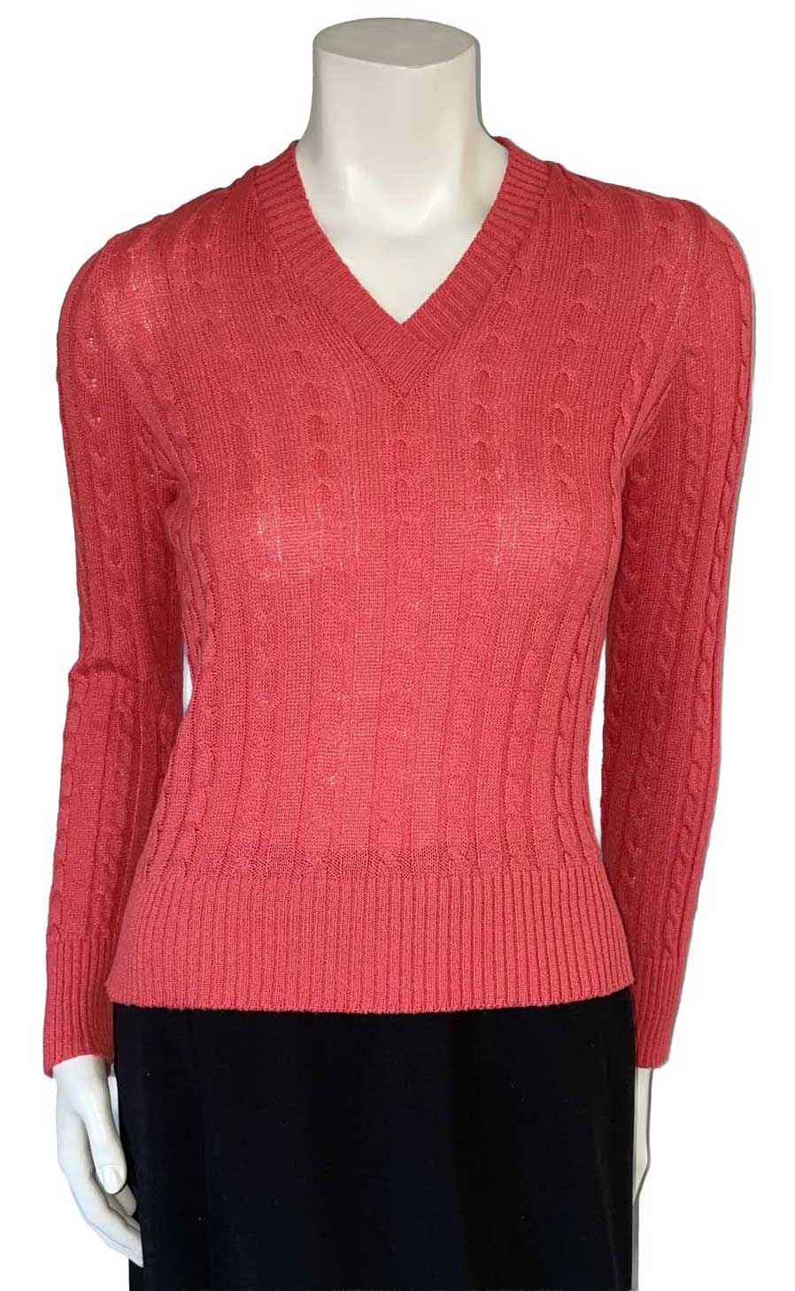 Vintage Coral Cable Knit Sweater