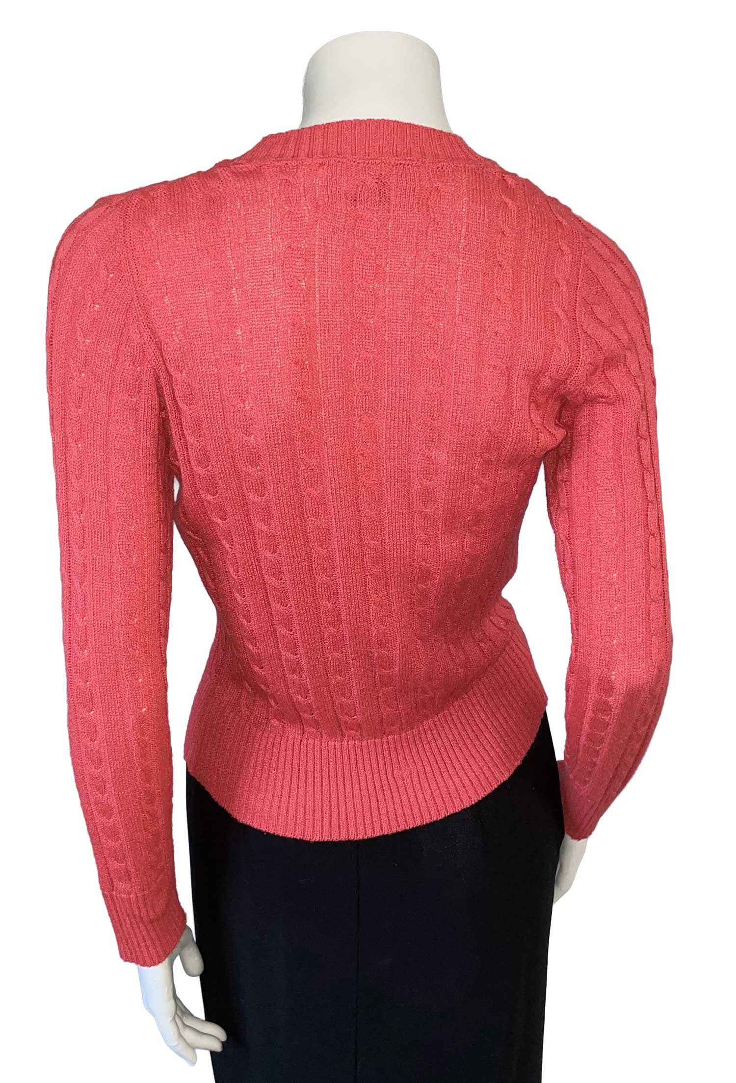 Vintage Coral Cable Knit Sweater