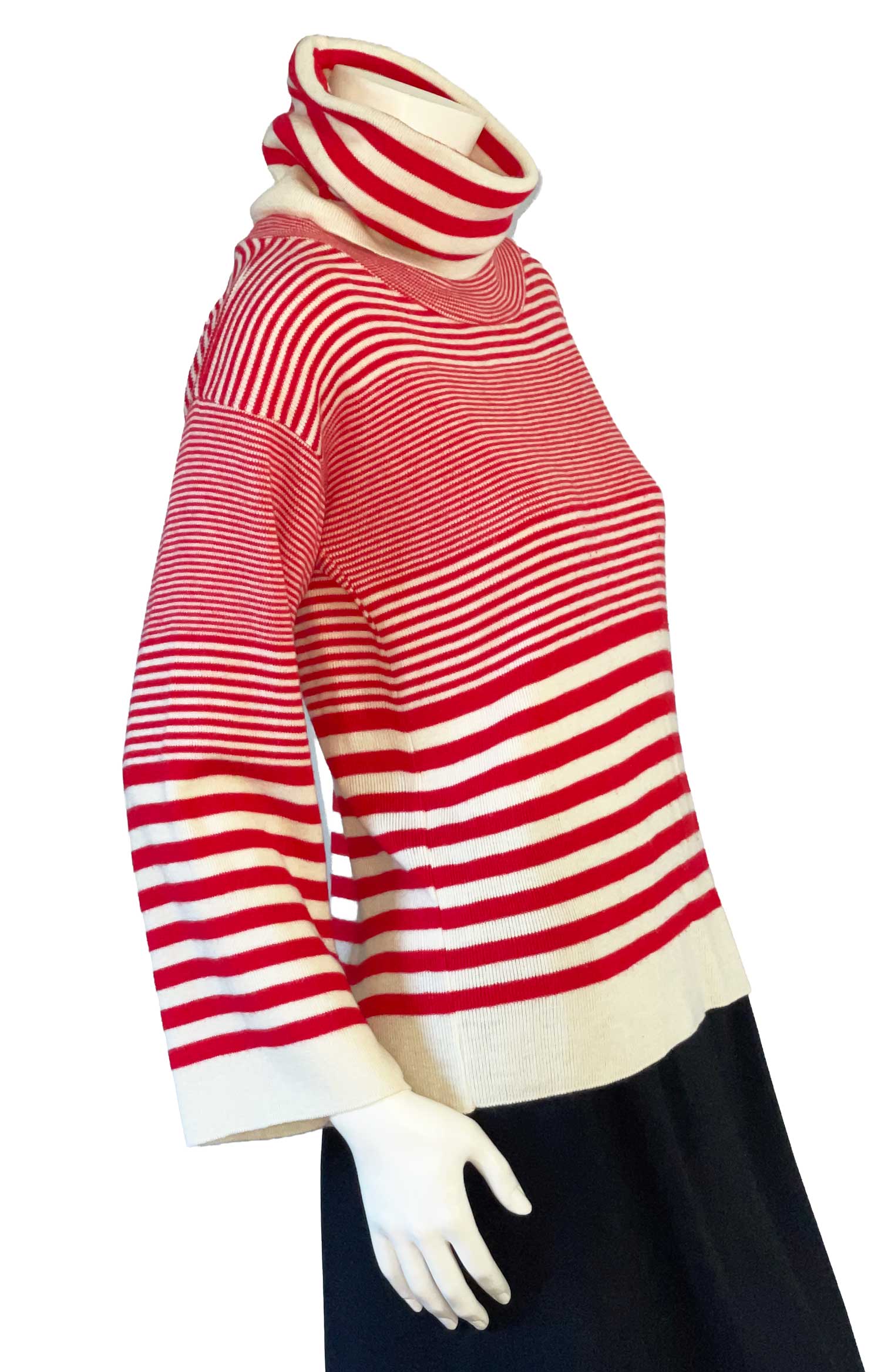Vintage Red Striped Turtleneck Sweater
