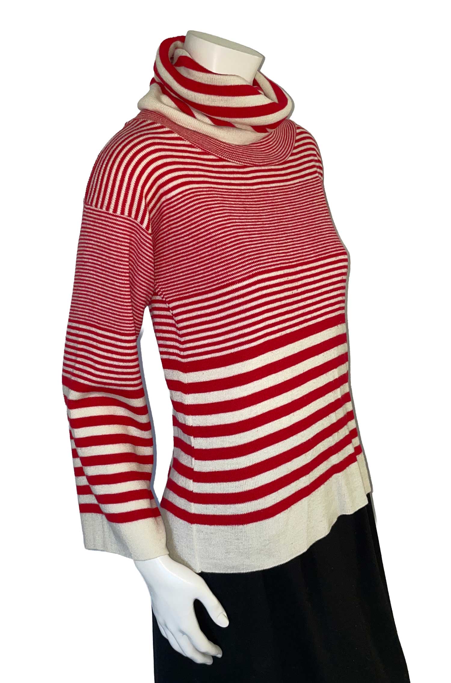 Vintage Red Striped Turtleneck Sweater