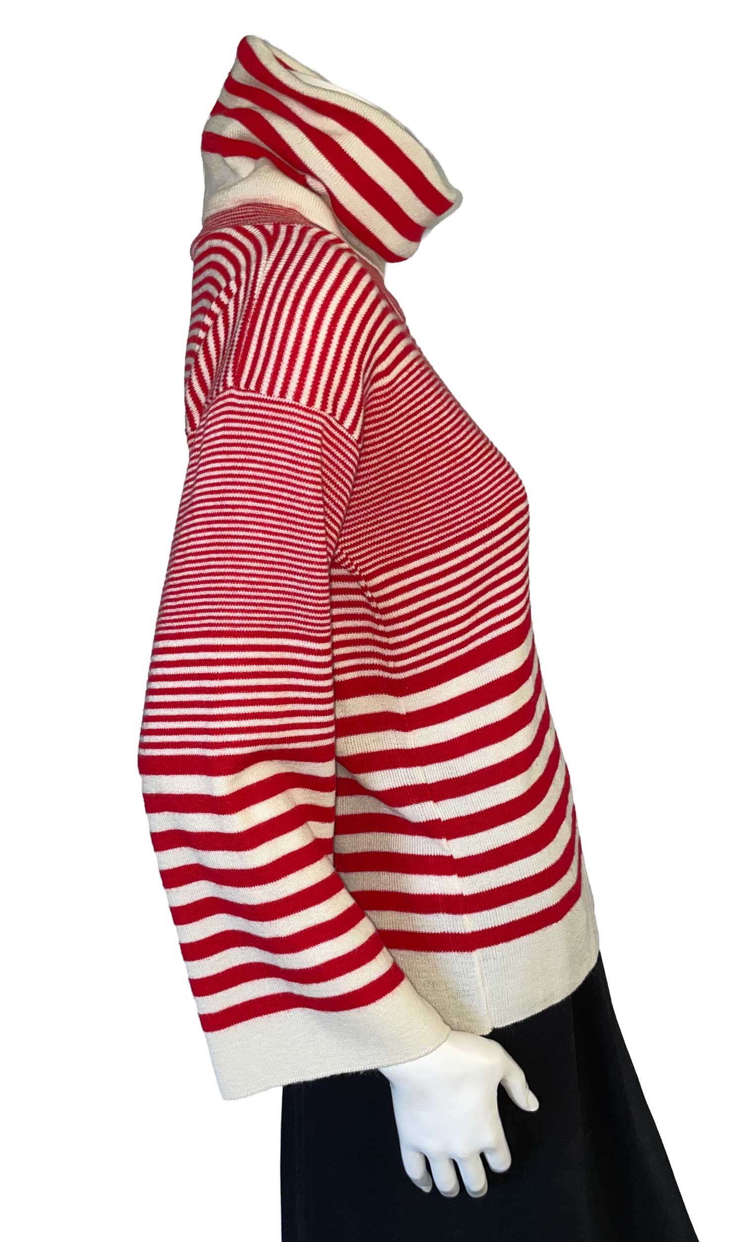 Vintage Red Striped Turtleneck Sweater