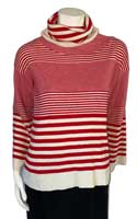 Vintage Red Striped Turtleneck Sweater