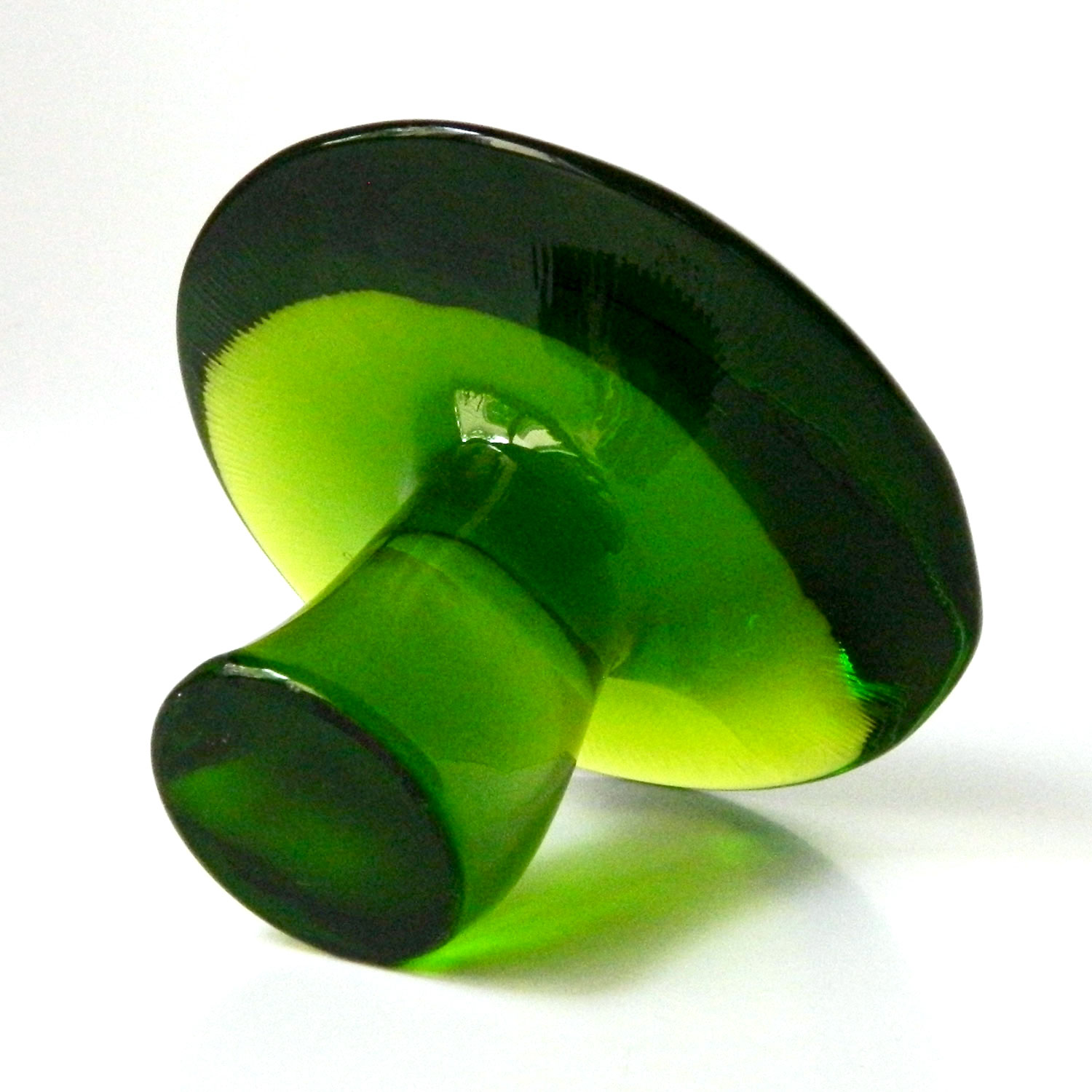 Viking green glass mushroom