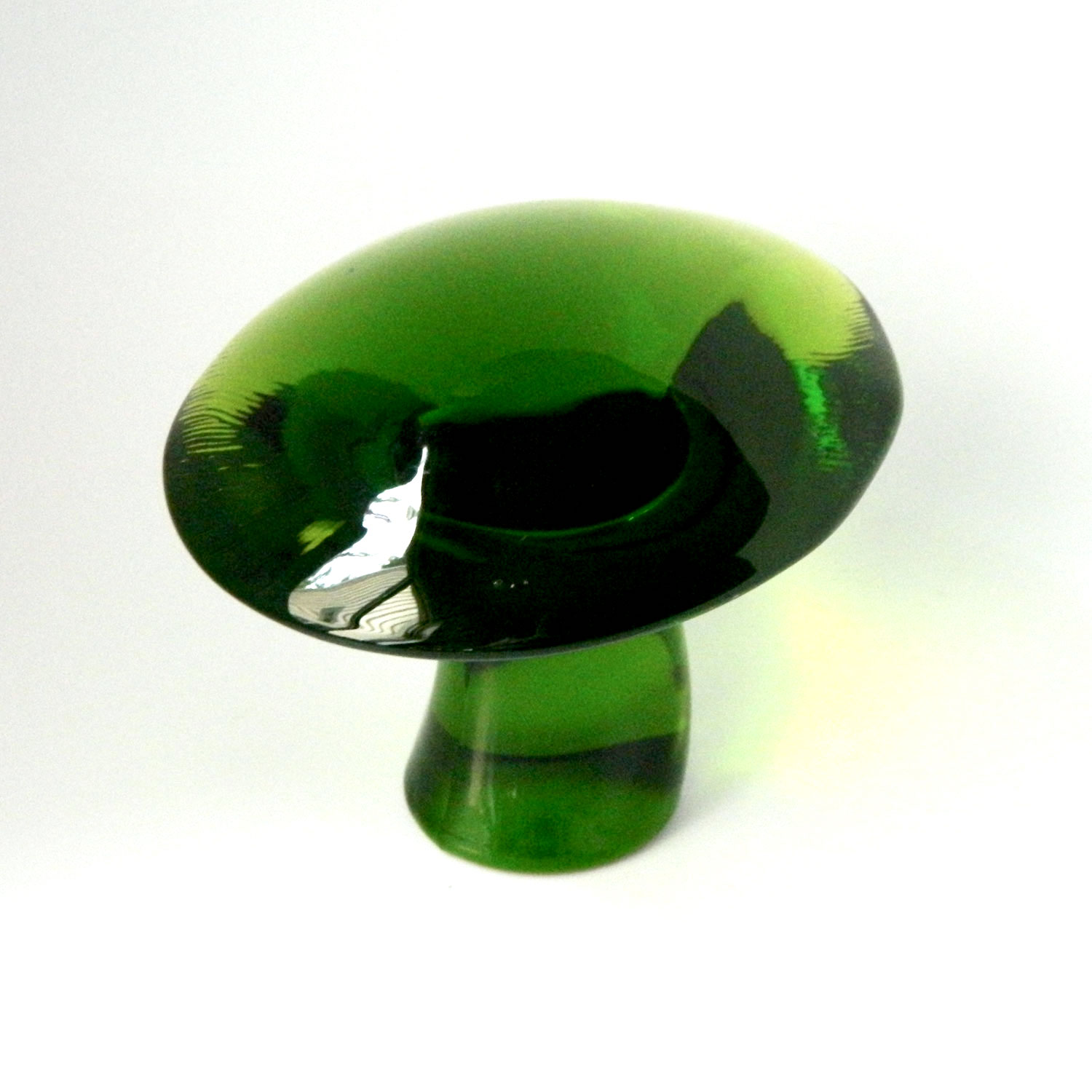 Viking green glass mushroom