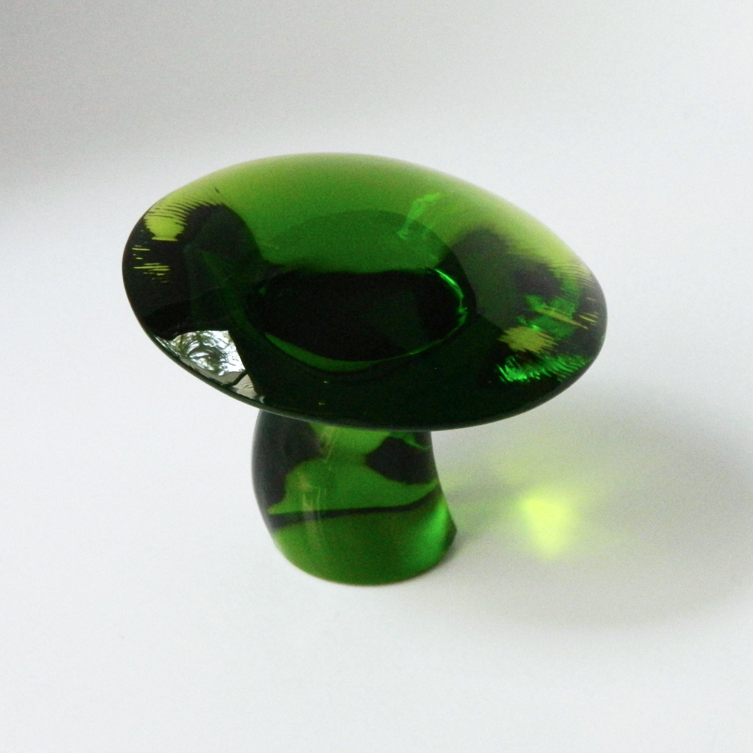 Viking green glass mushroom