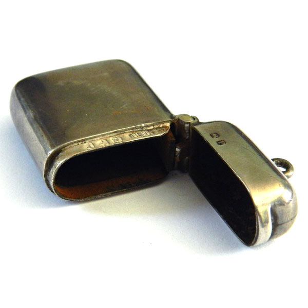 Antique sterling silver match safe