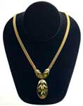 Olive green rhinestone pendant necklace
