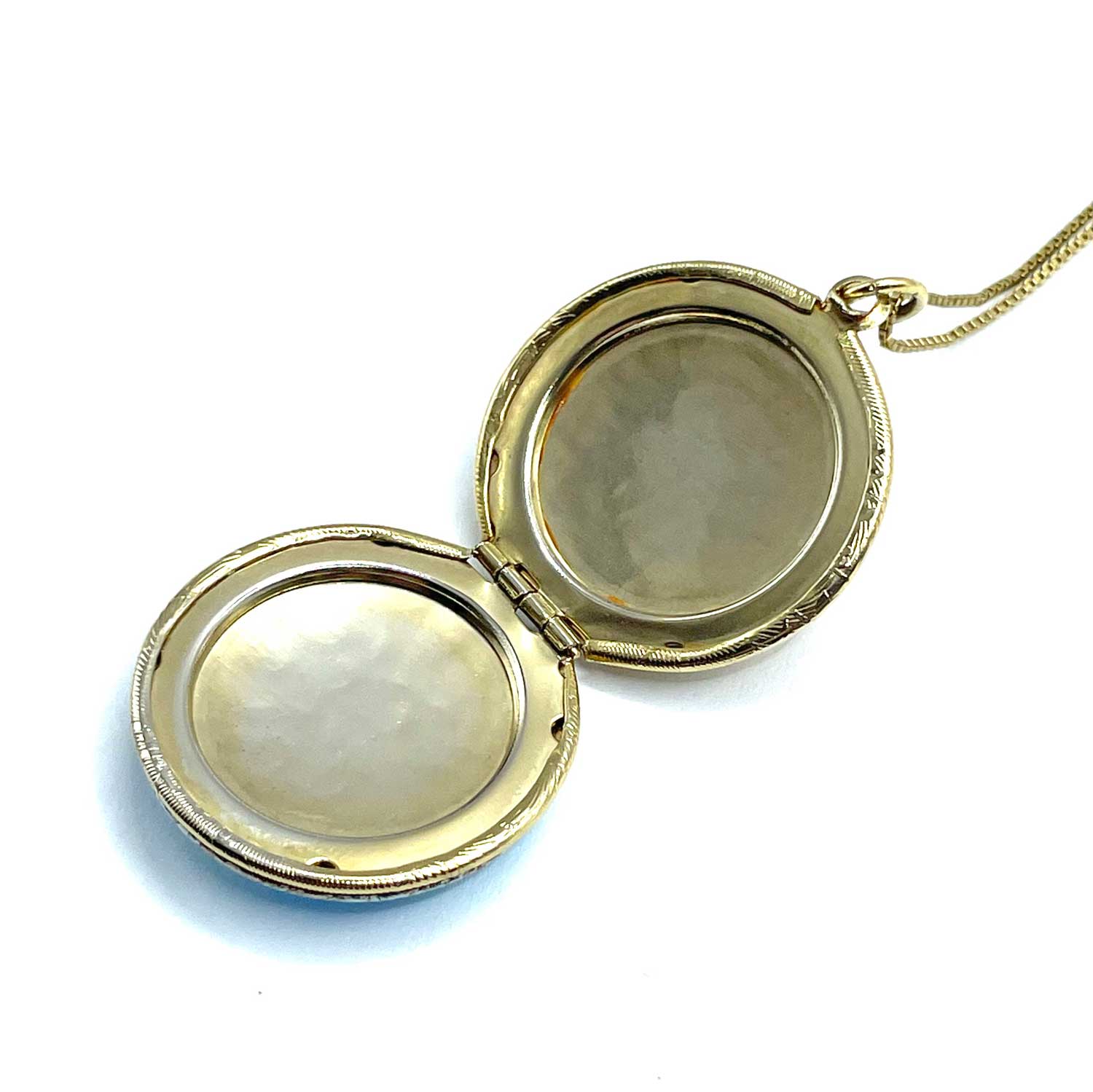 Vintage enameled locket necklace