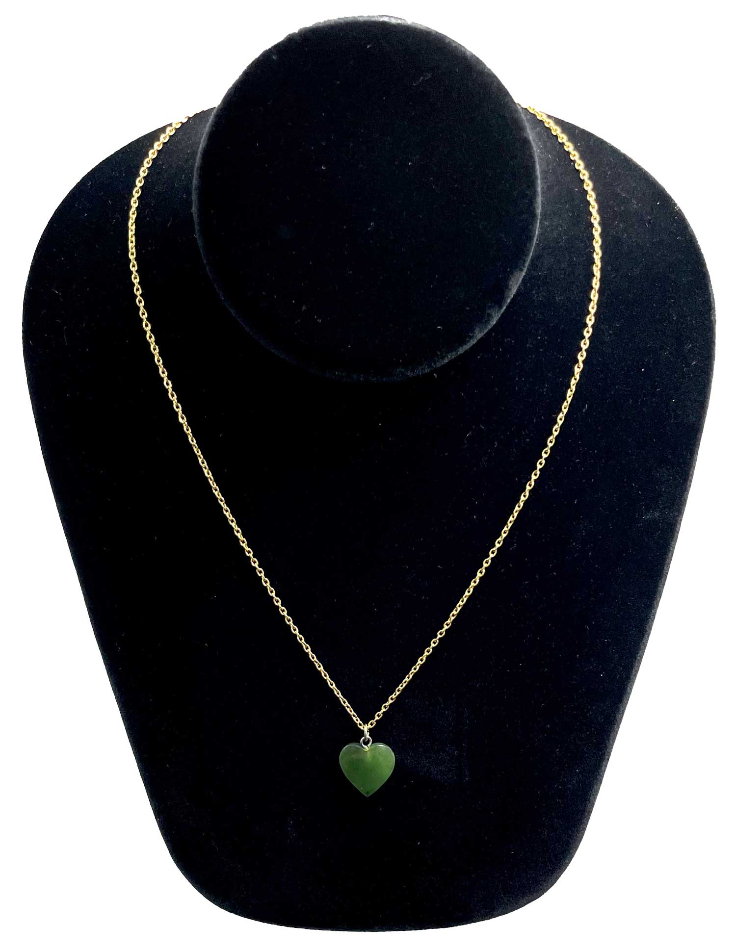 Vintage jade heart pendant