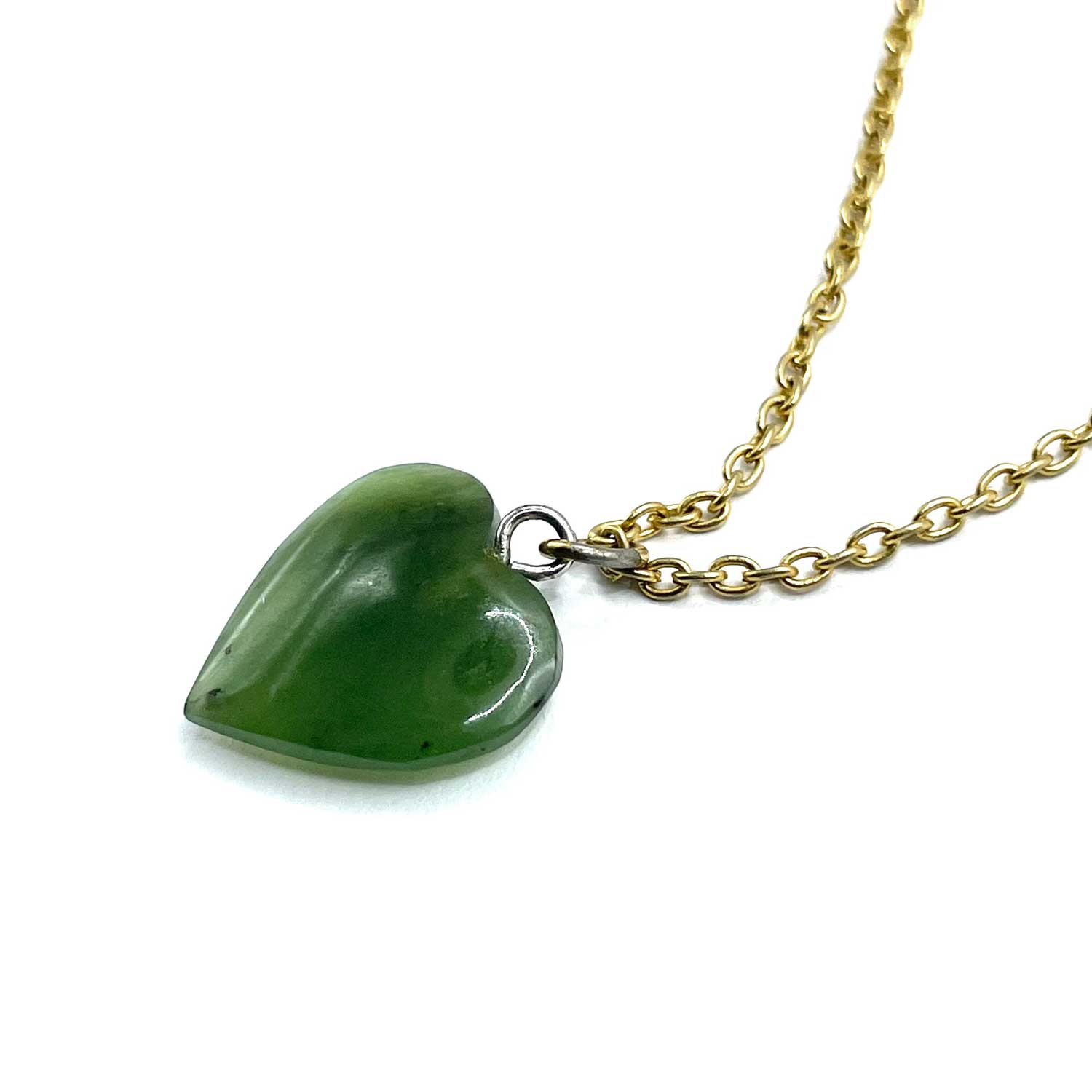 Vintage jade heart pendant