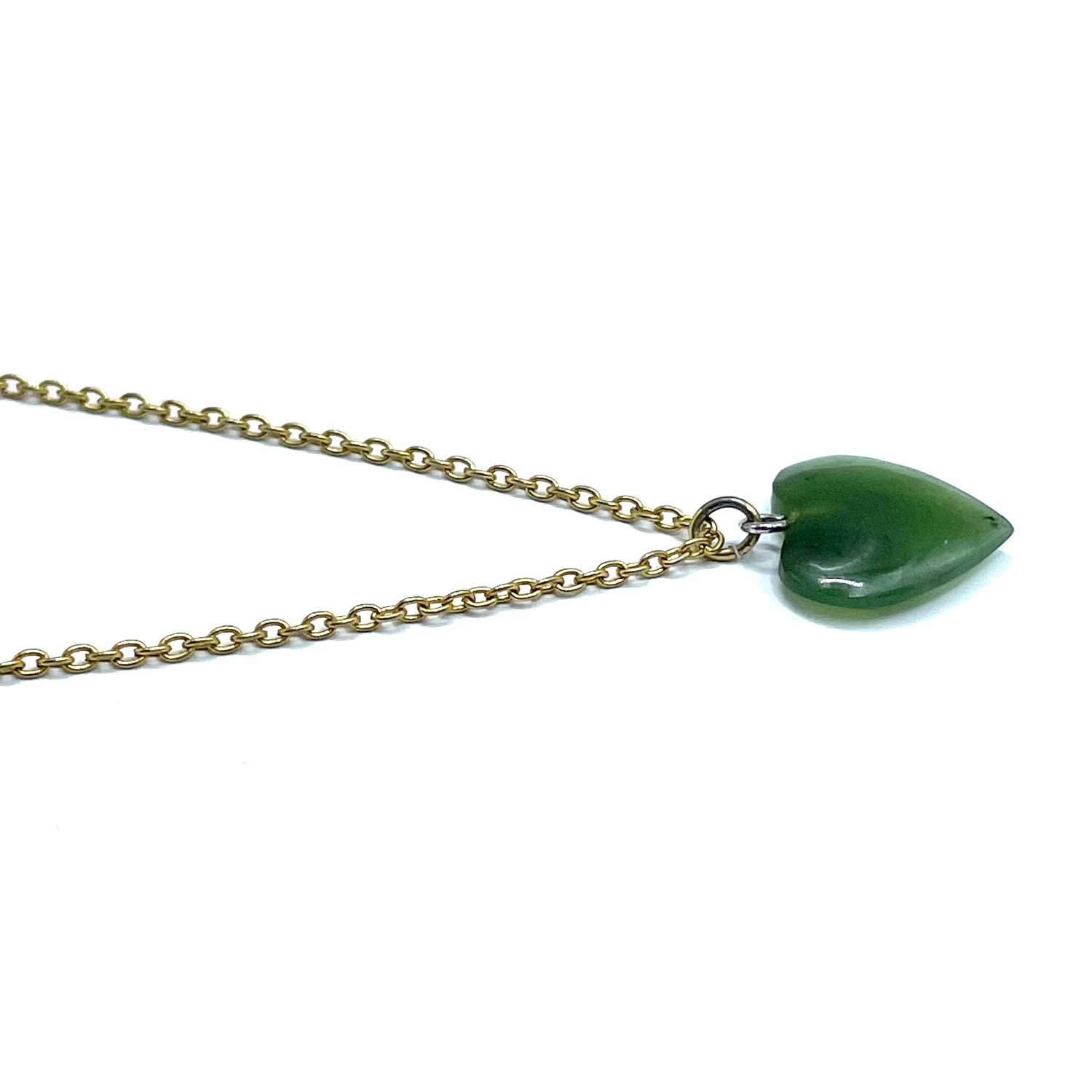 Vintage jade heart pendant
