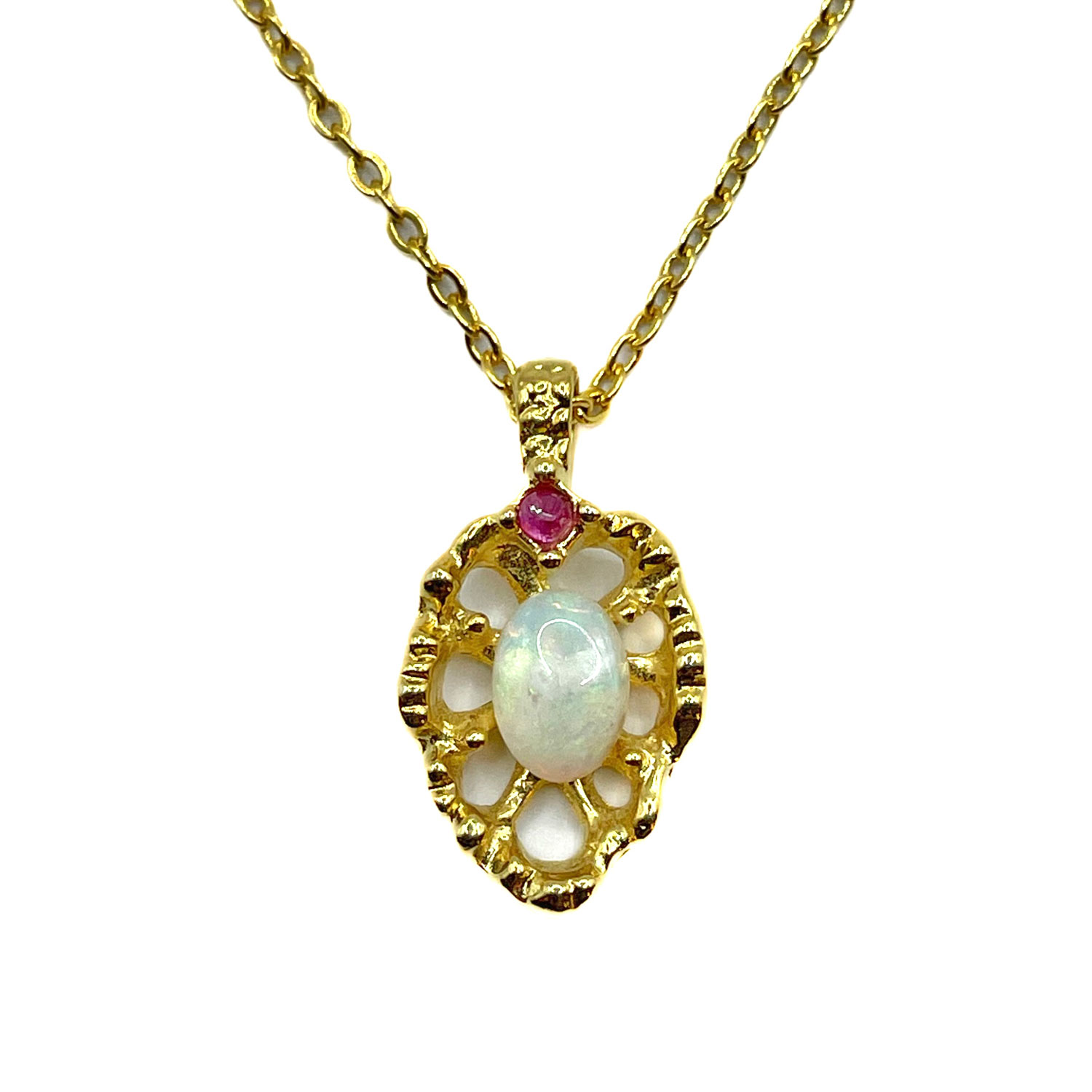 Opal pendant necklace