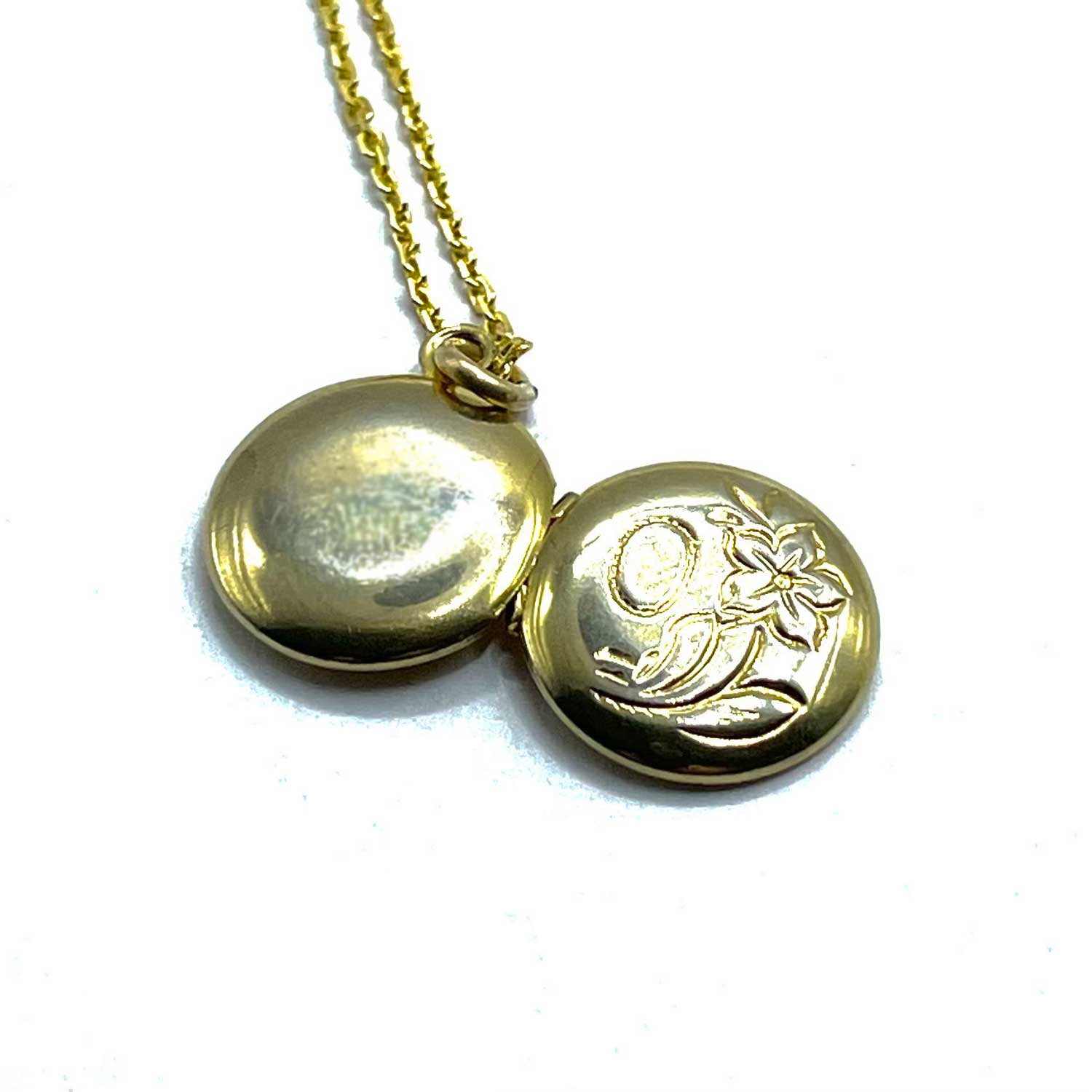 Tiny vintage locket pendant necklace