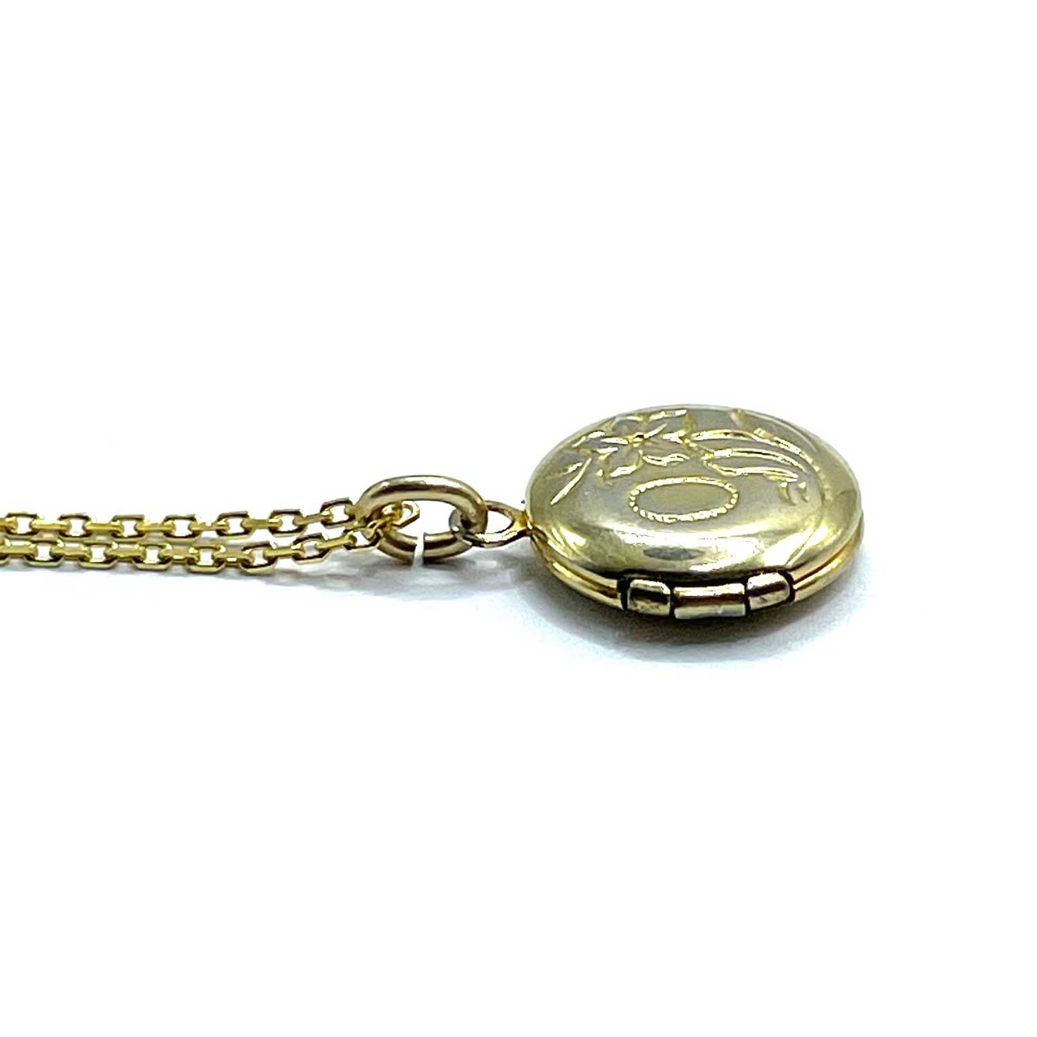 Tiny vintage locket pendant necklace