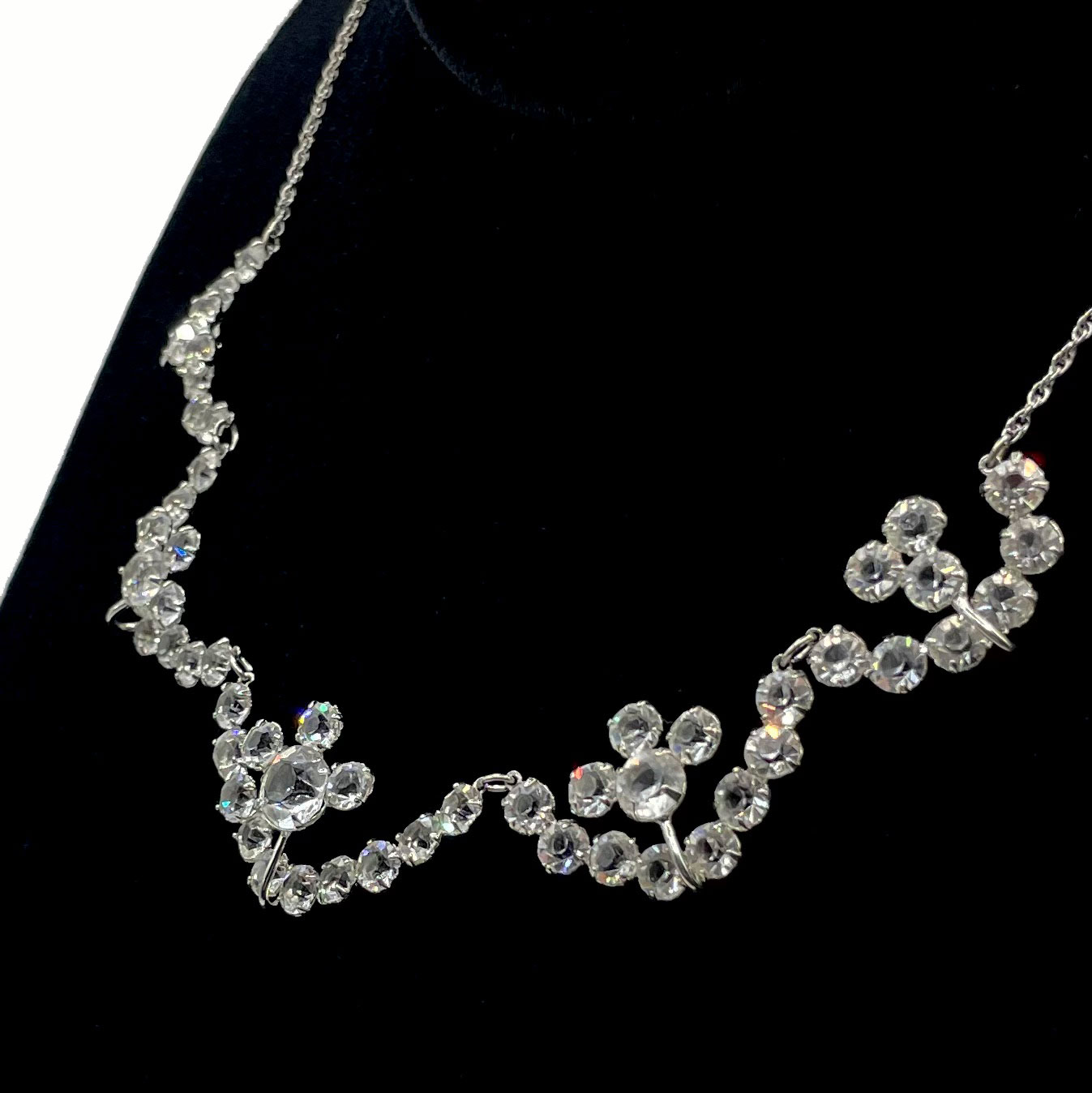 Open backed crystal necklace