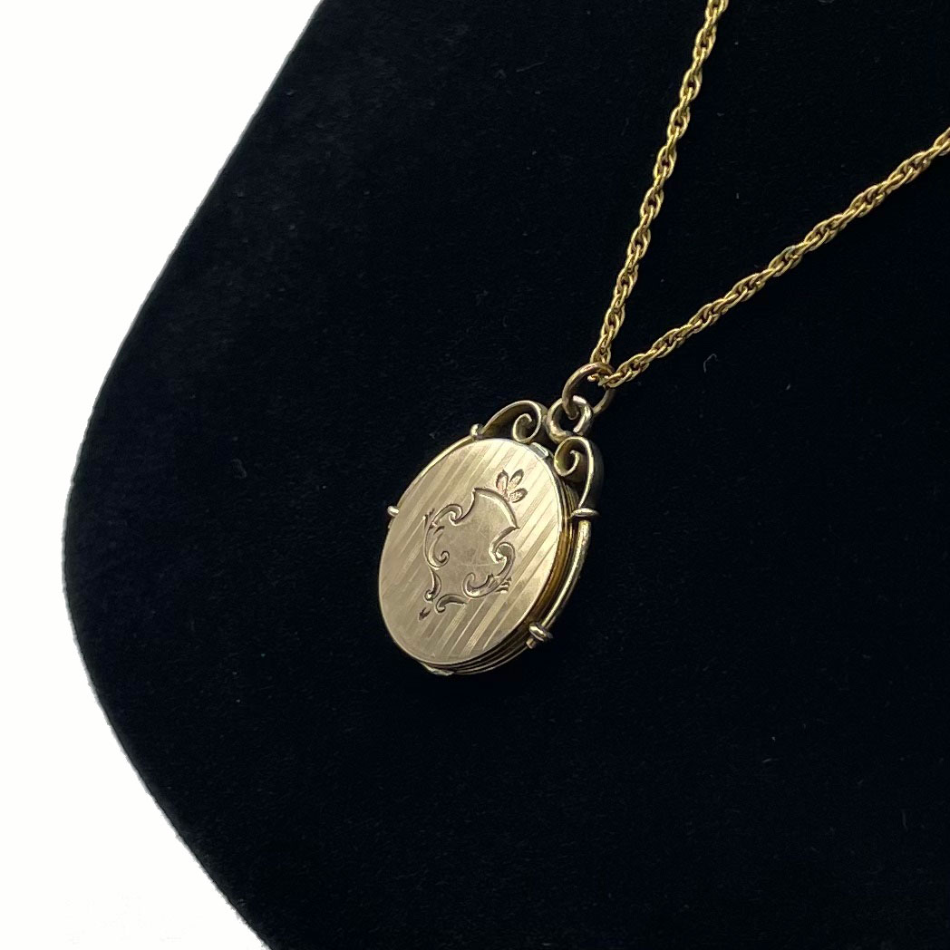 Antique locket pendant necklace