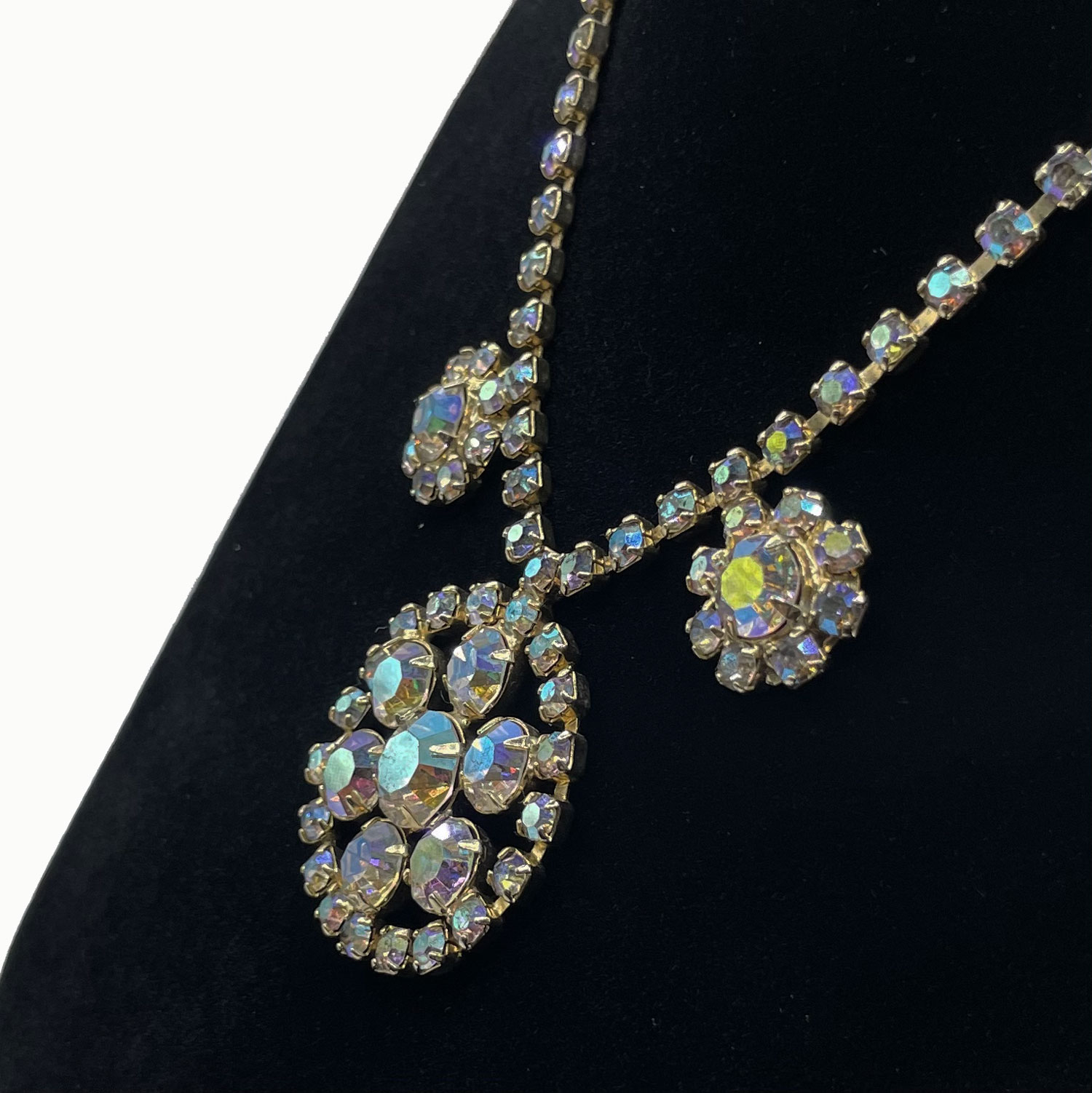 1950s Aurora Borealis rhinestone necklace