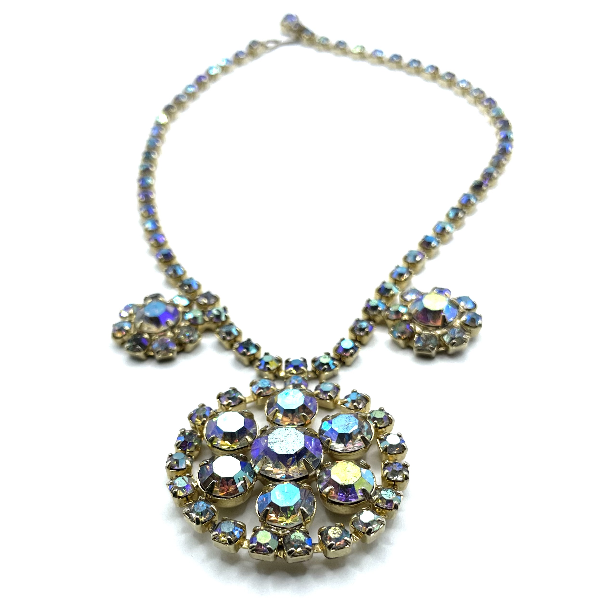 1950s Aurora Borealis rhinestone necklace