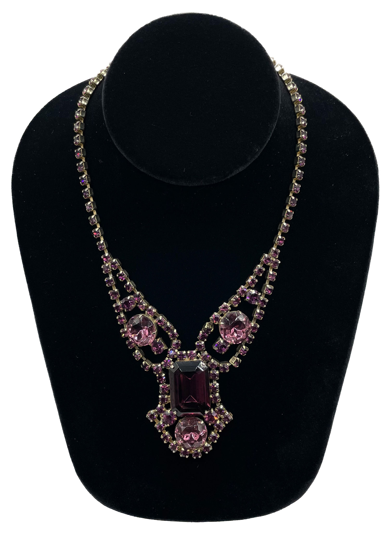 1950s purple rhinestone necklace