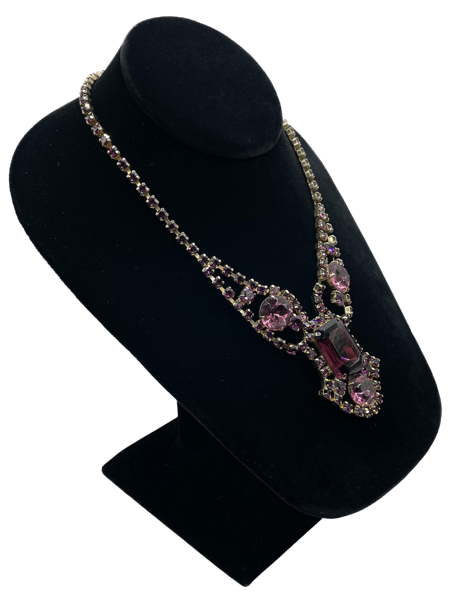 1950s purple rhinestone necklace