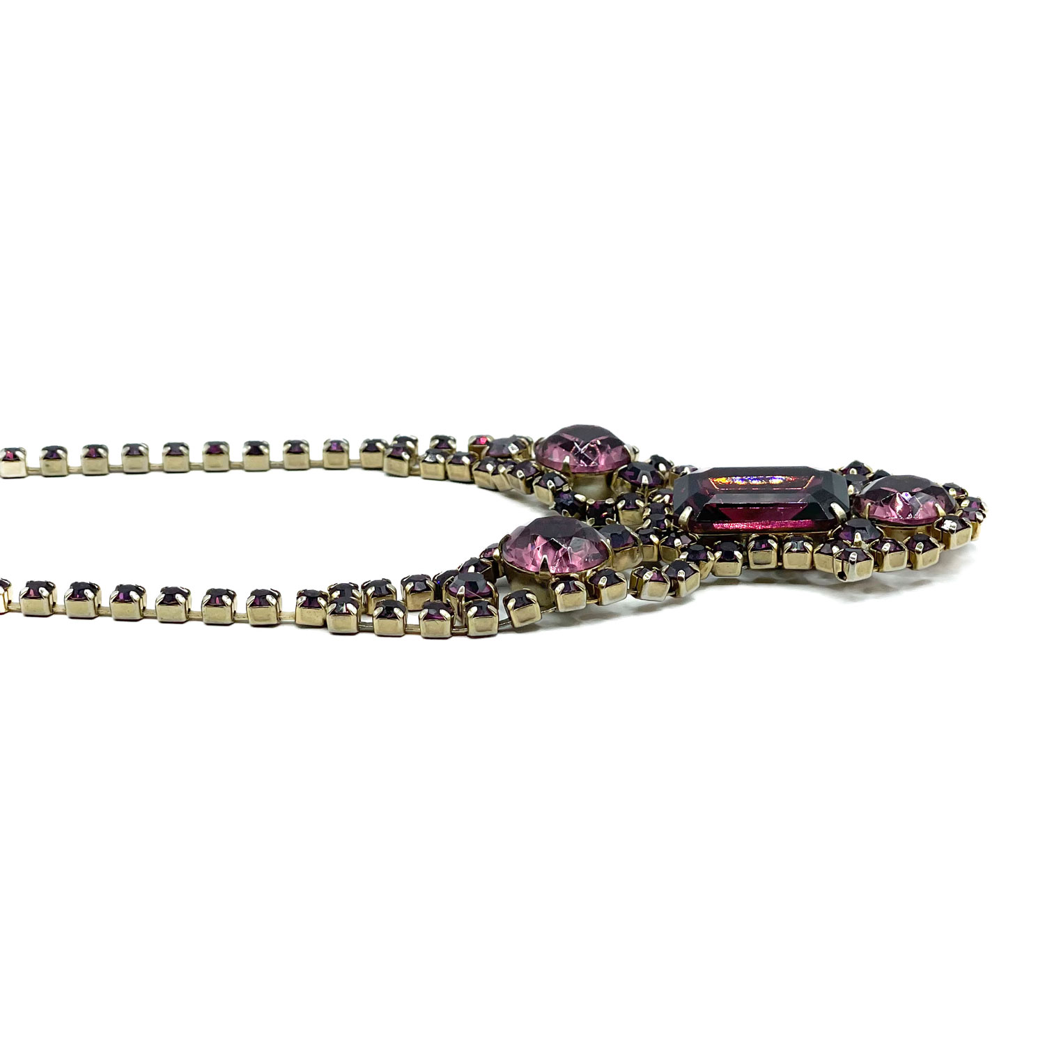 1950s purple rhinestone necklace