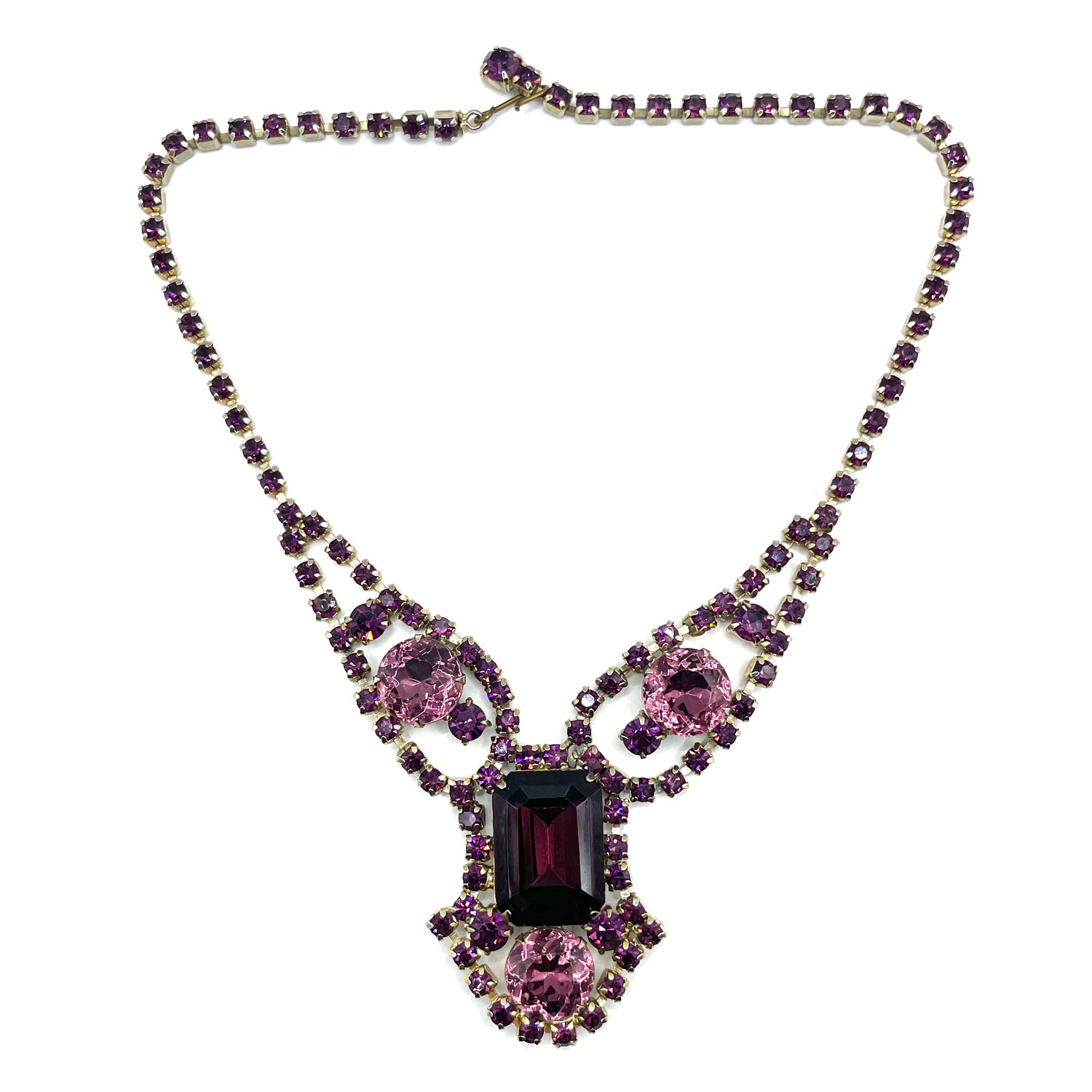 1950s purple rhinestone necklace