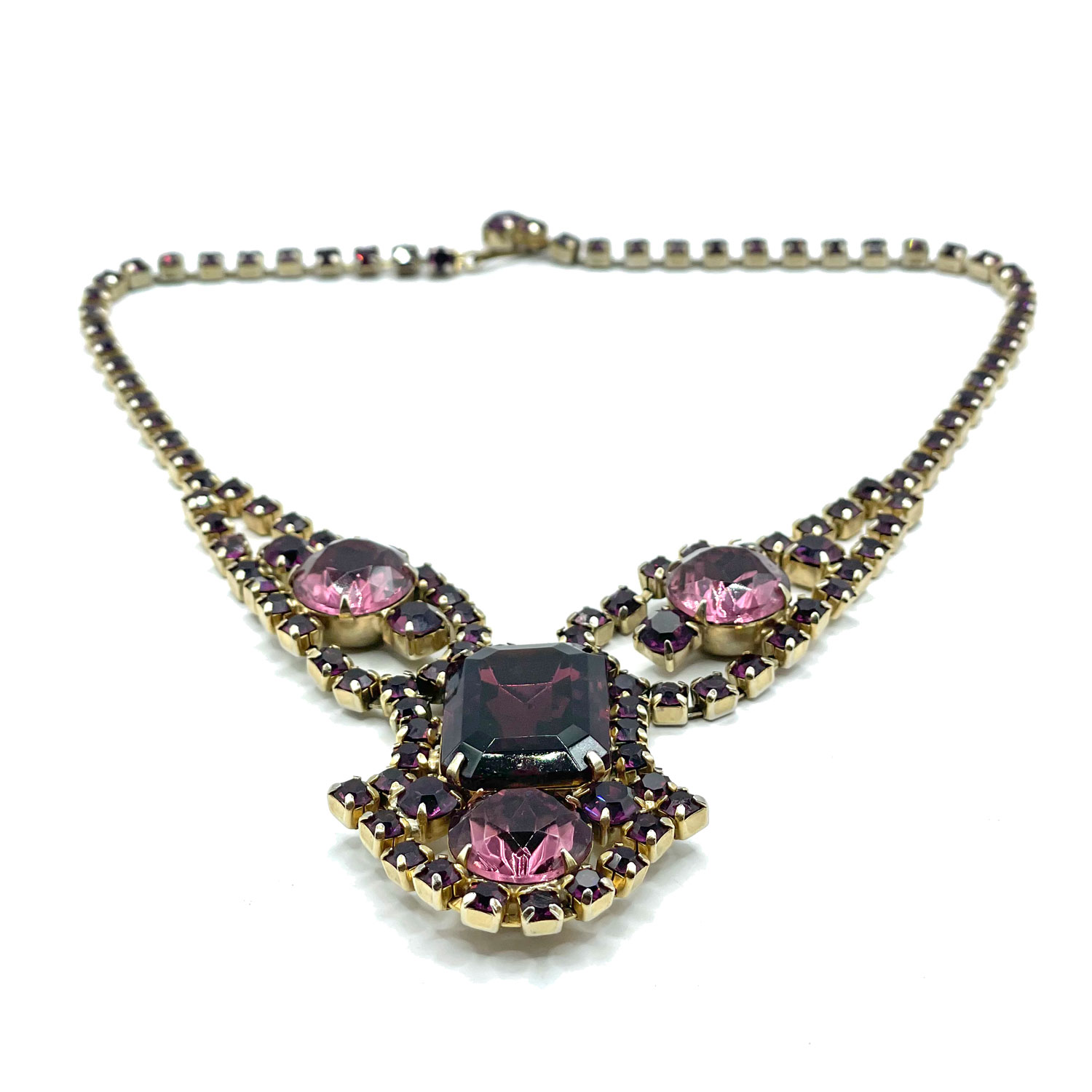 1950s purple rhinestone necklace