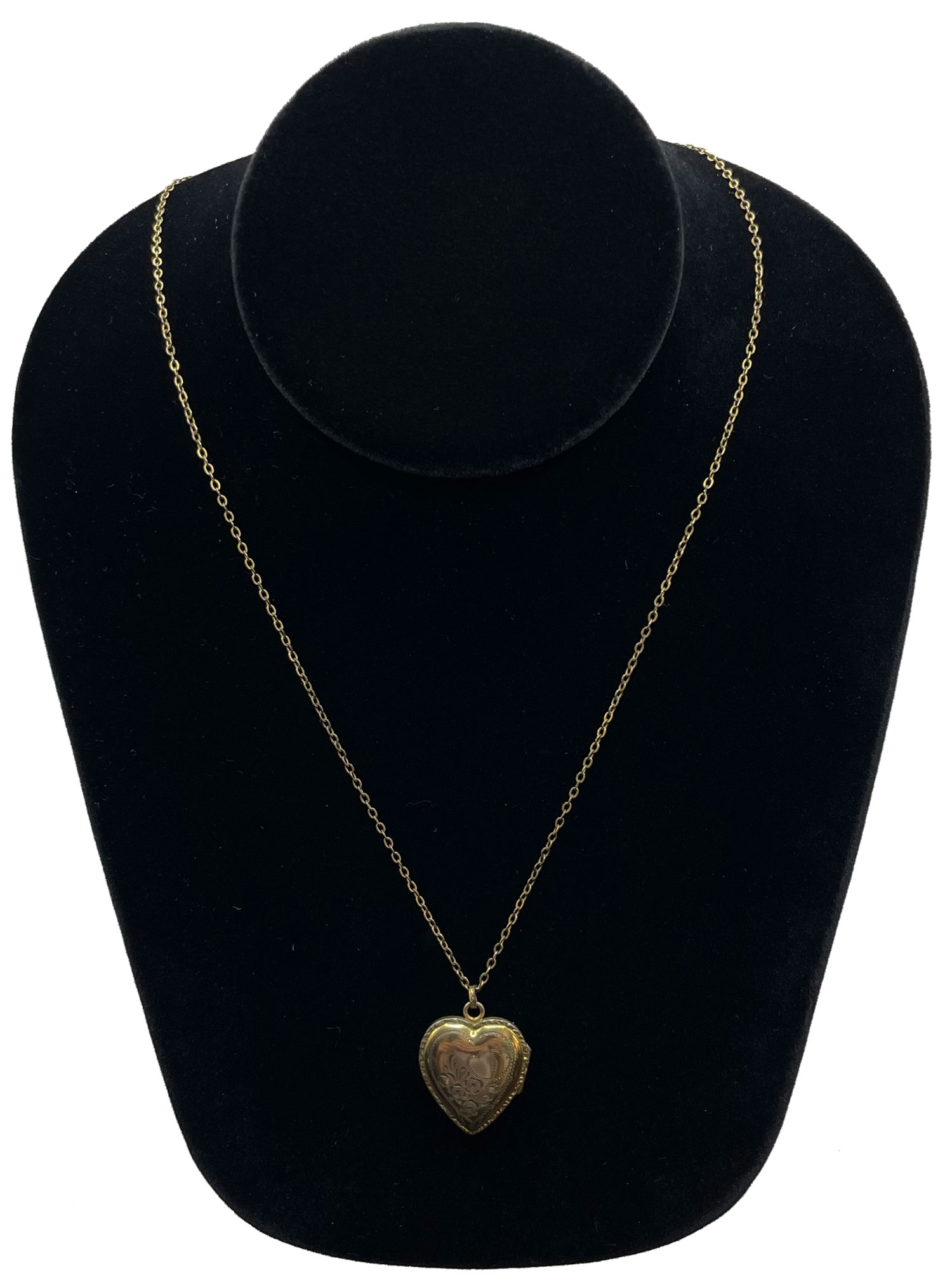 Antique heart locket pendant necklace