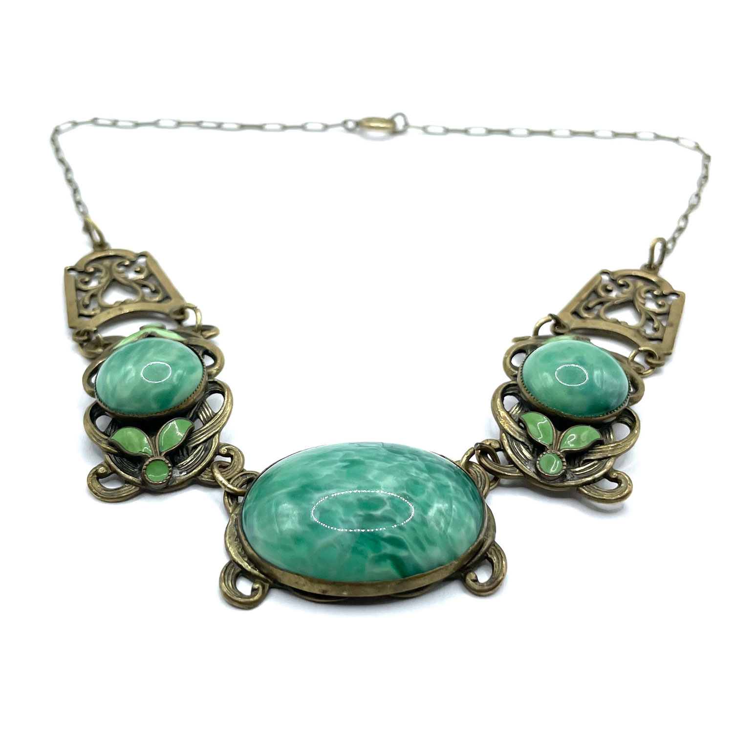 1930s Art Nouveau enameled necklace