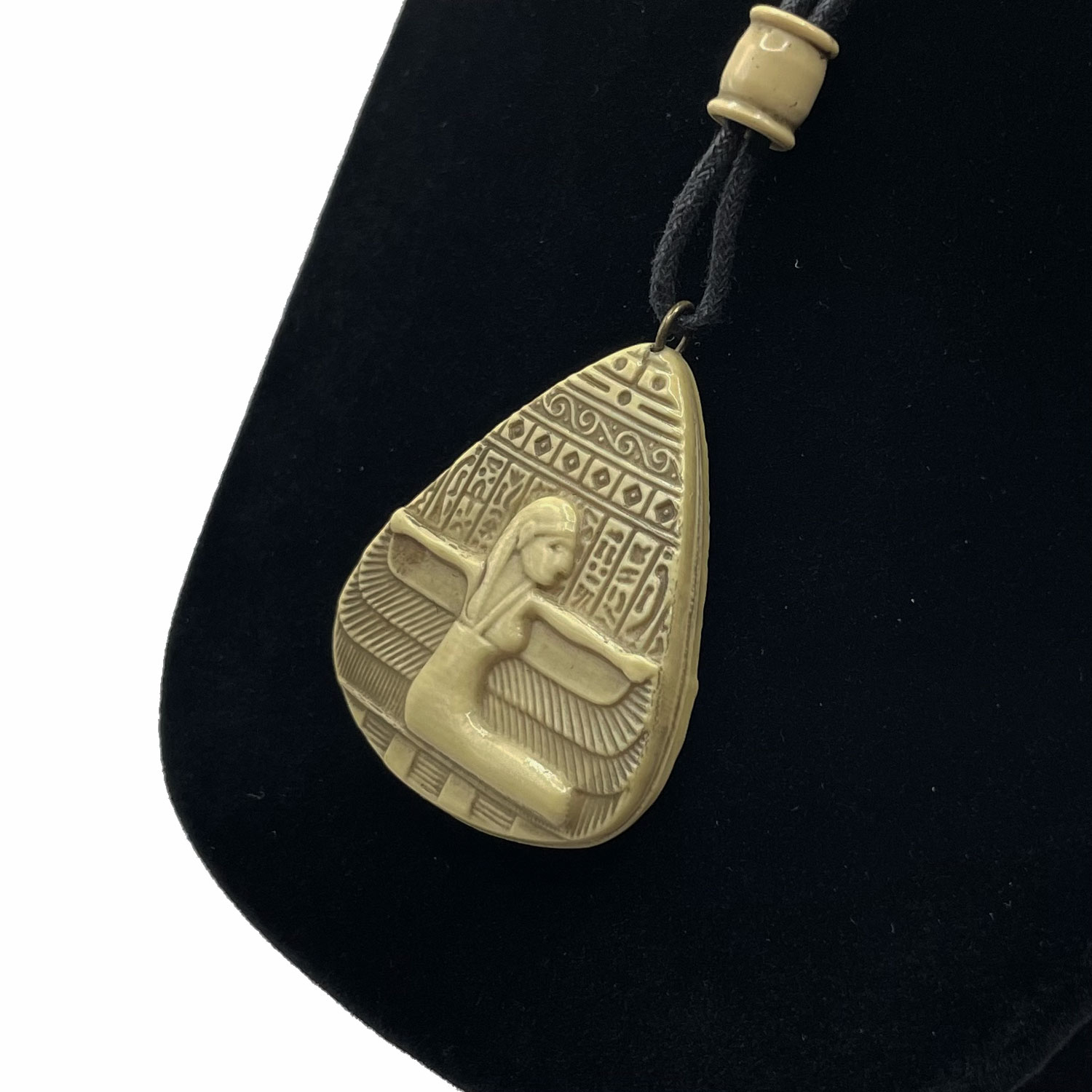 1930s Celluloid Egyptian Pendant Necklace