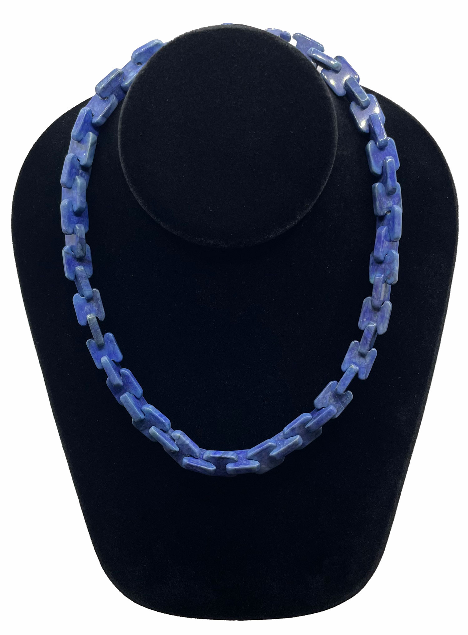 Blue stone beaded necklace