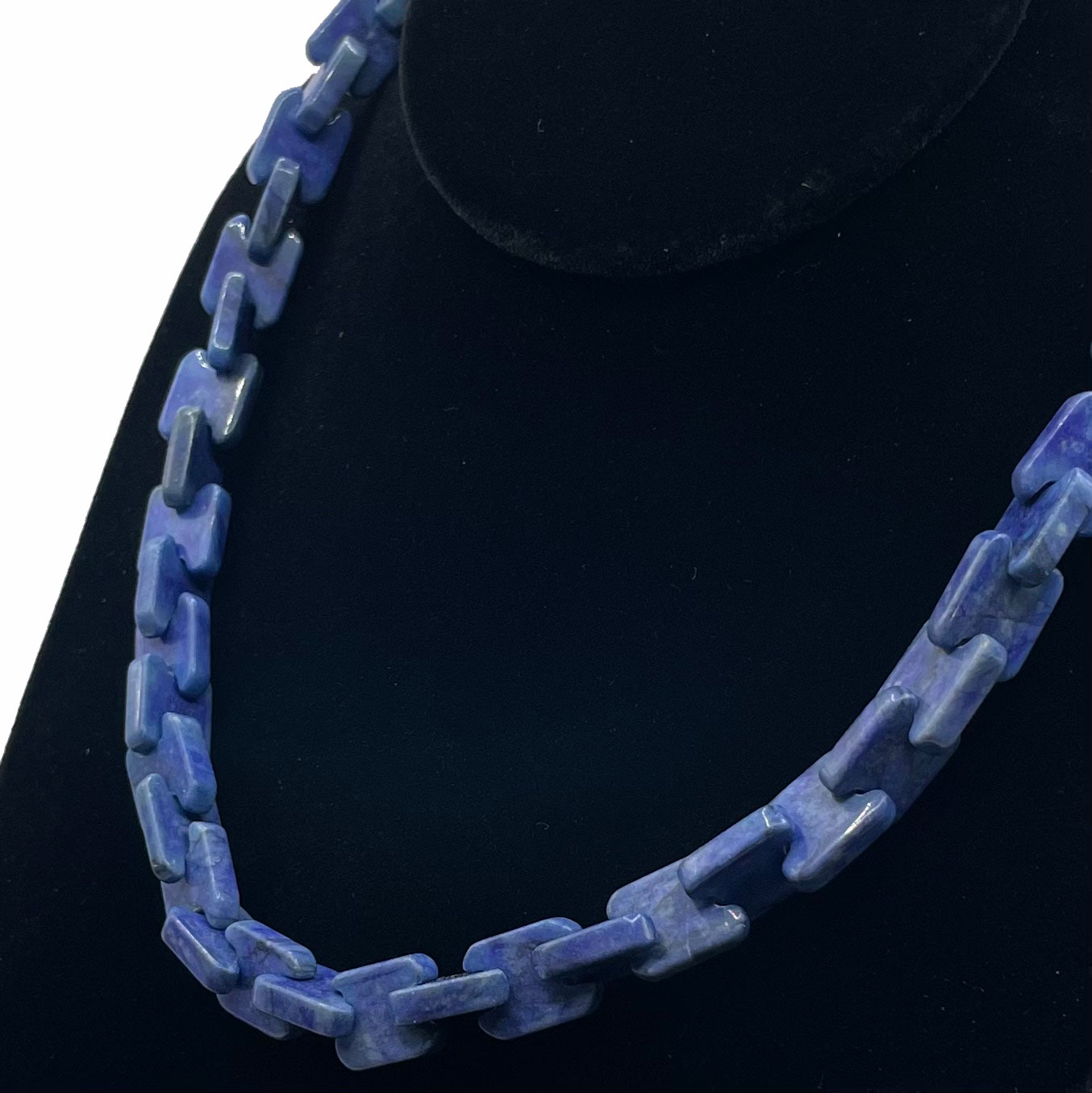 Blue stone beaded necklace