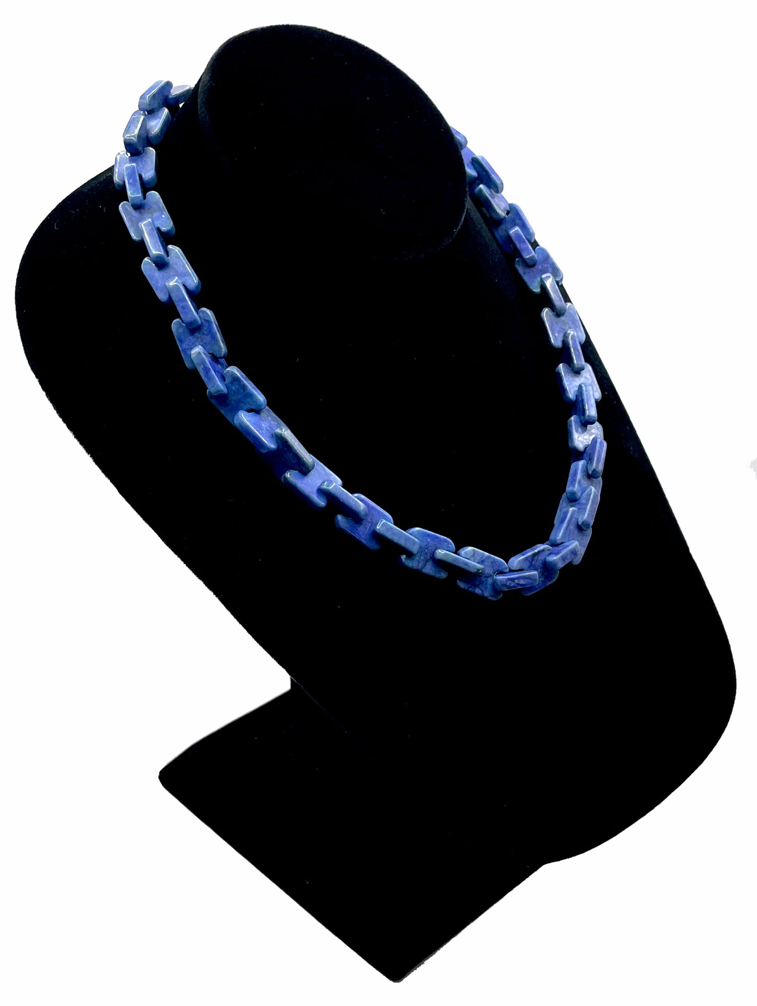 Blue stone beaded necklace