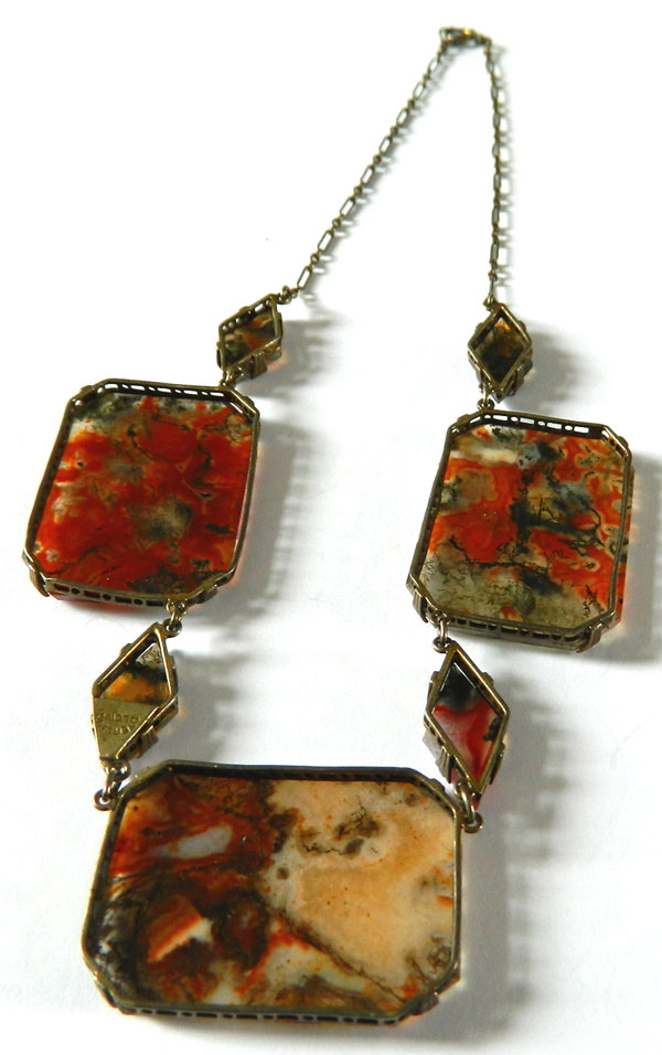 art deco agate necklace