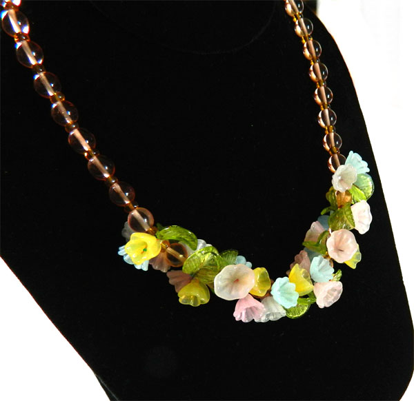 Italian Glass Flower Necklace